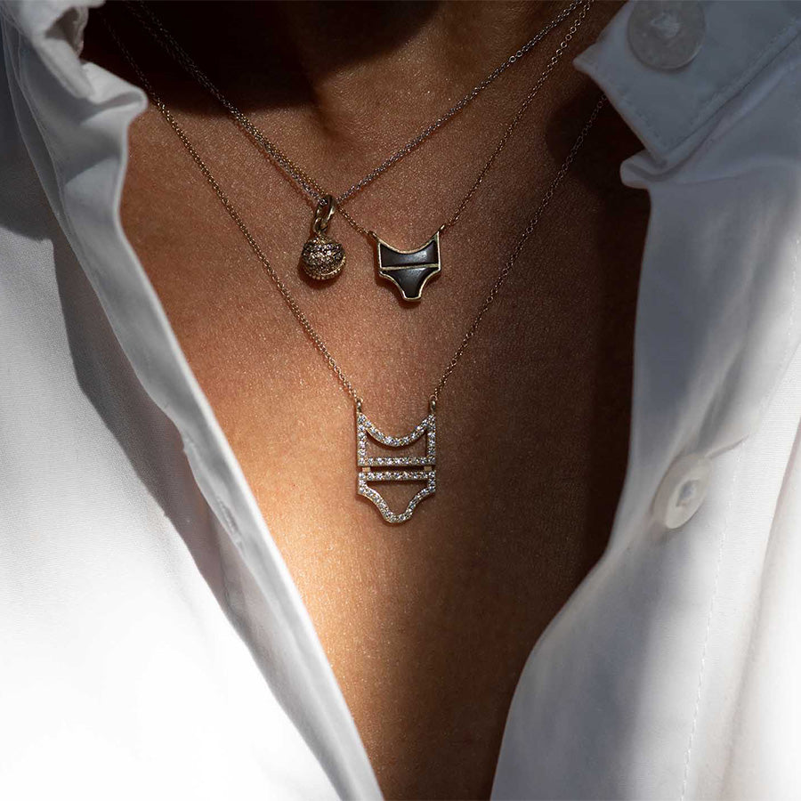 Gold Necklace Minotavros with Moonstone