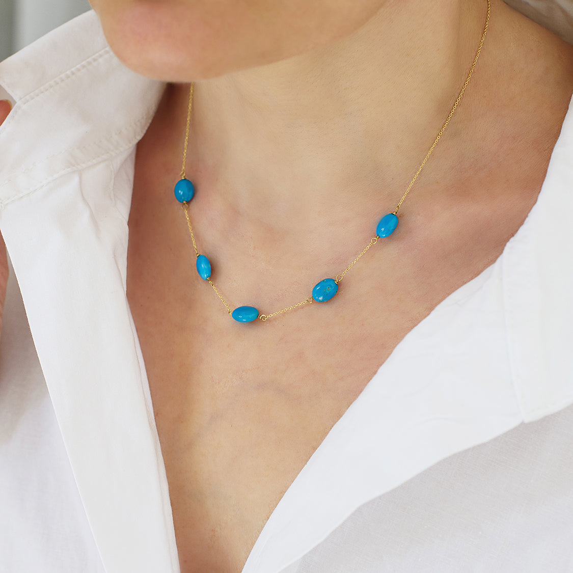 Pear Shapes Turquoise Necklace