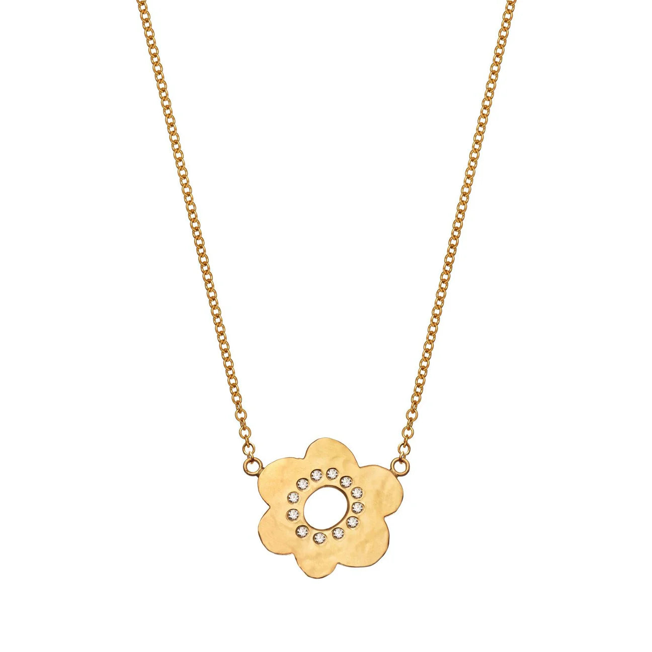 Small Daisy Necklace with Diamonds