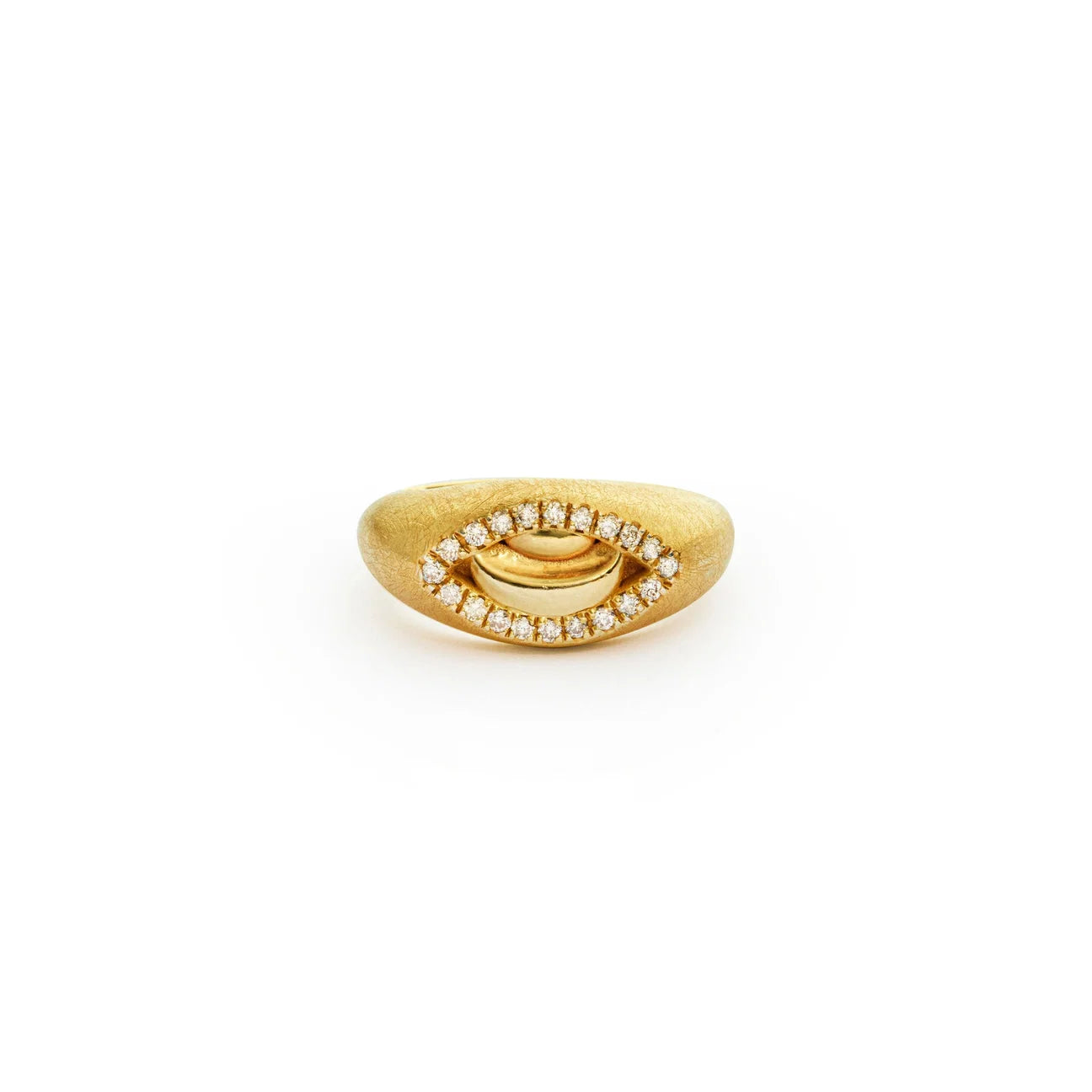 Small Protective Eye Ring with Diamonds