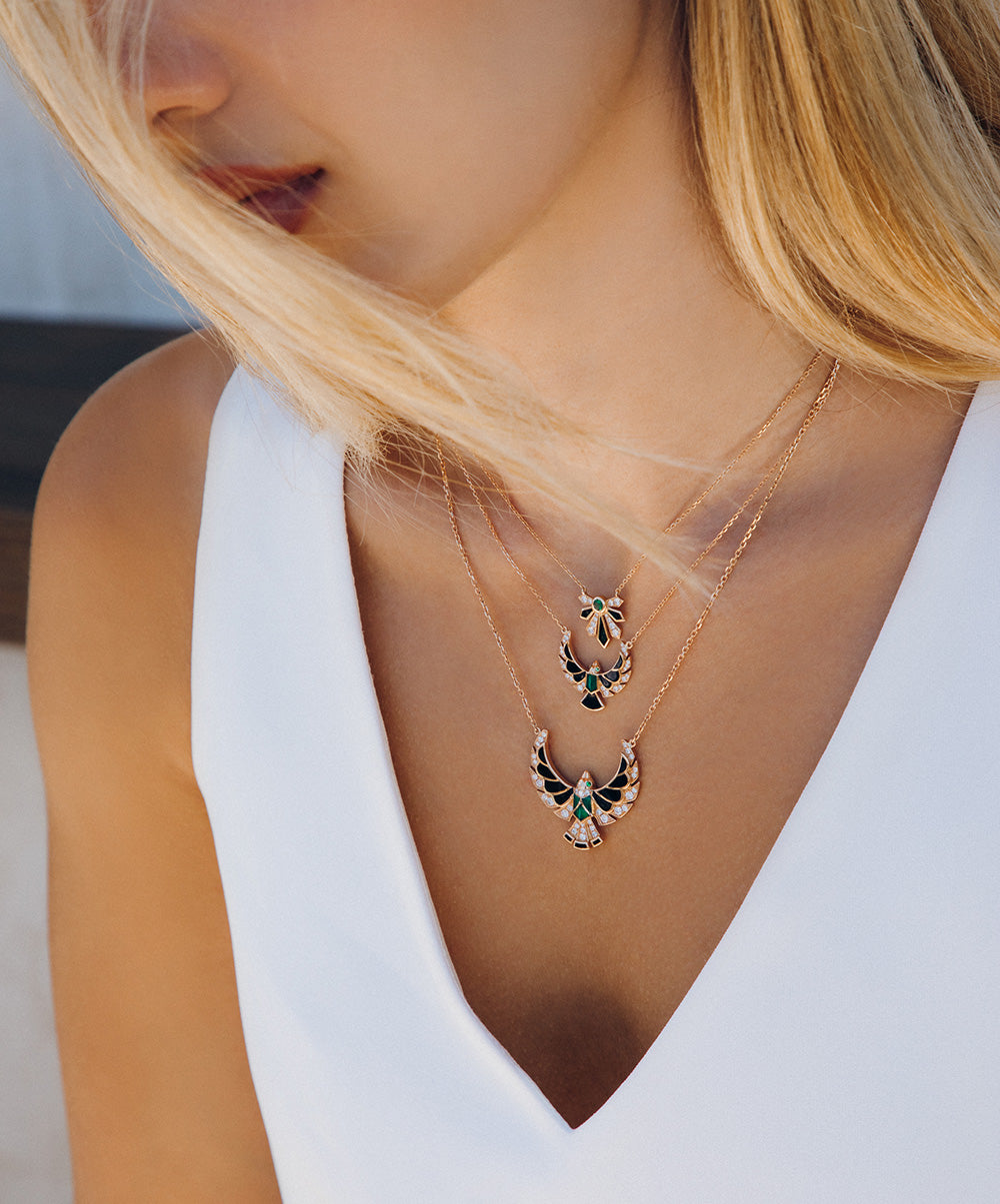 Big Sparrow Necklace, Small Sparrow Necklace