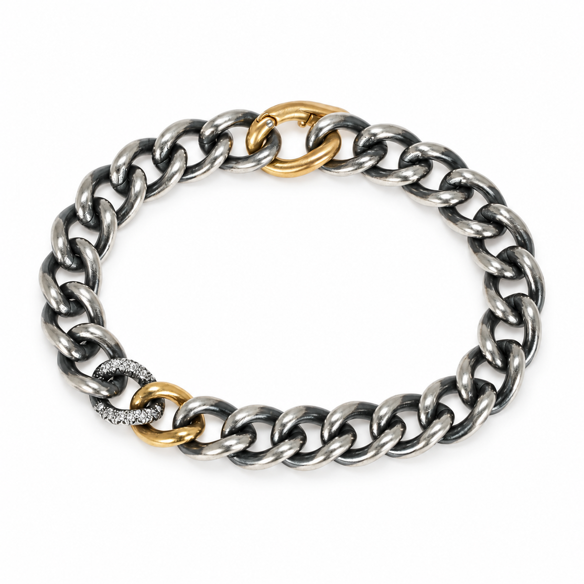 Humete Gradation One Diamond Link Chain Bracelet