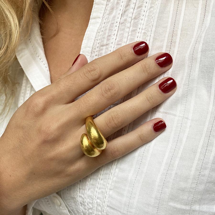 Hand Hammered Swan Ring