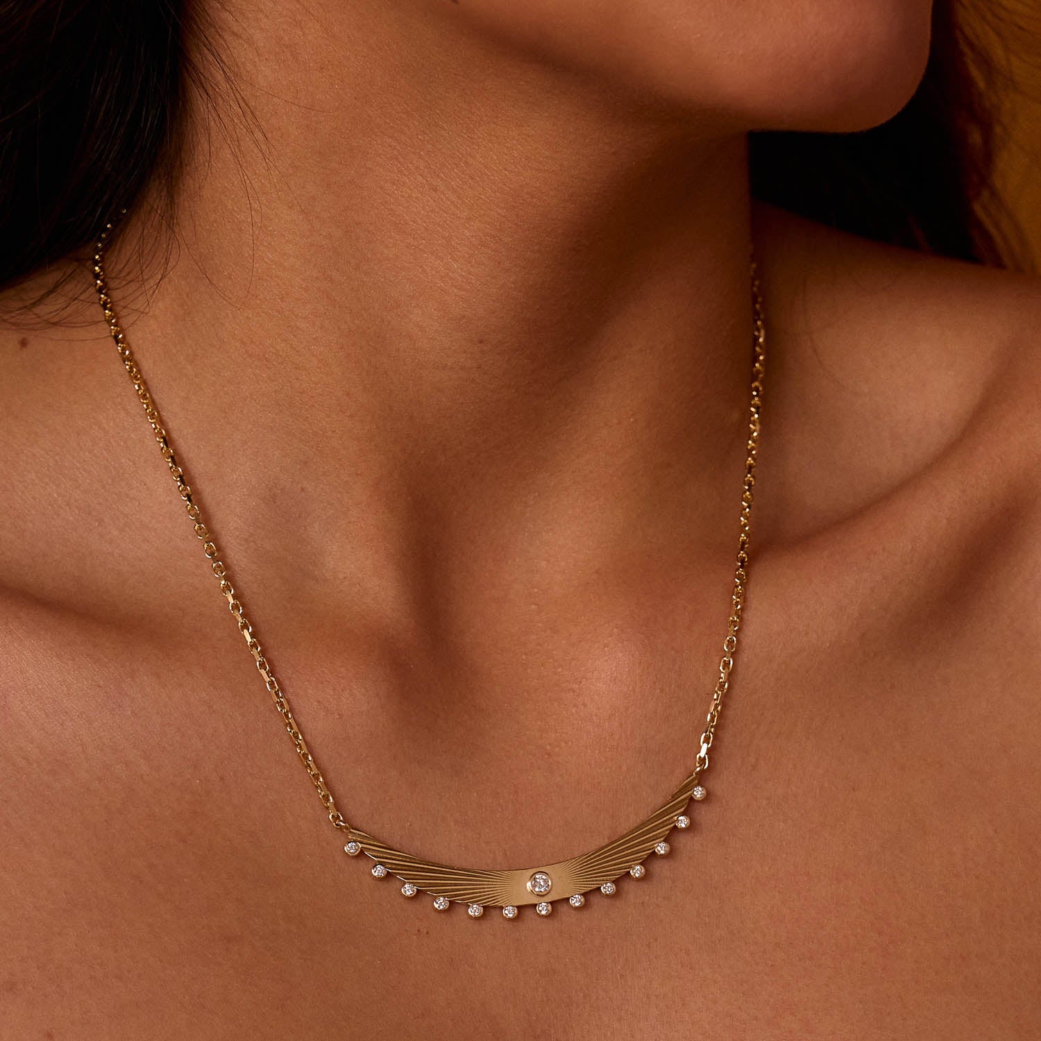 Aurelia Diamond Bar Necklace