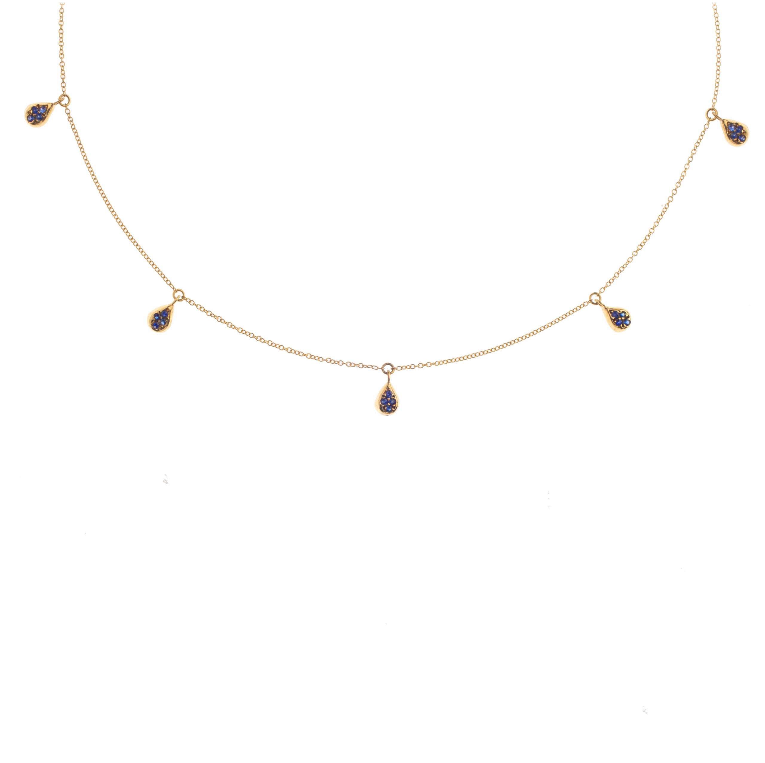 Five Drop Sapphire Necklace
