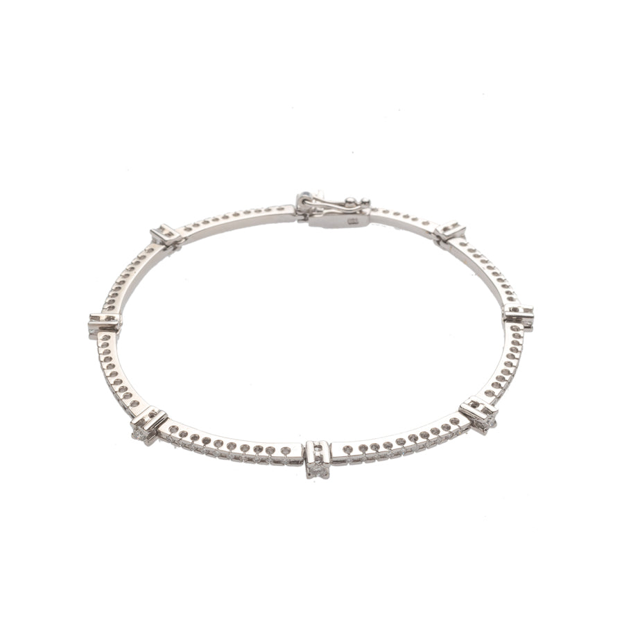 Gold Bracelet with White Diamonds