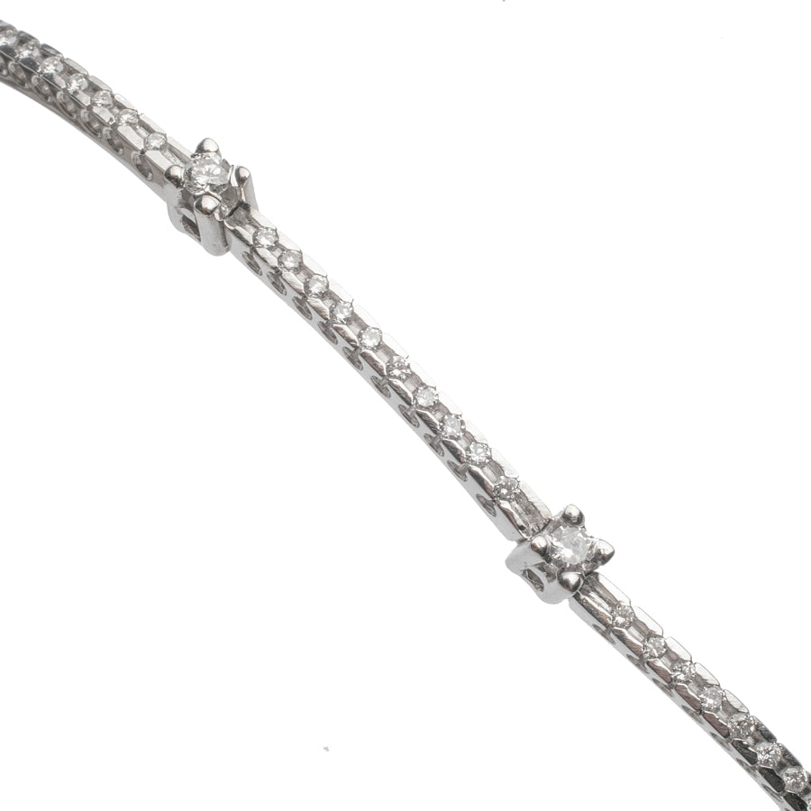 Gold Bracelet with White Diamonds