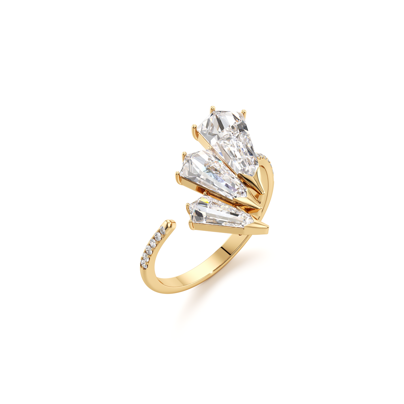 Phoenix Diamond Trio Open Pavé Ring
