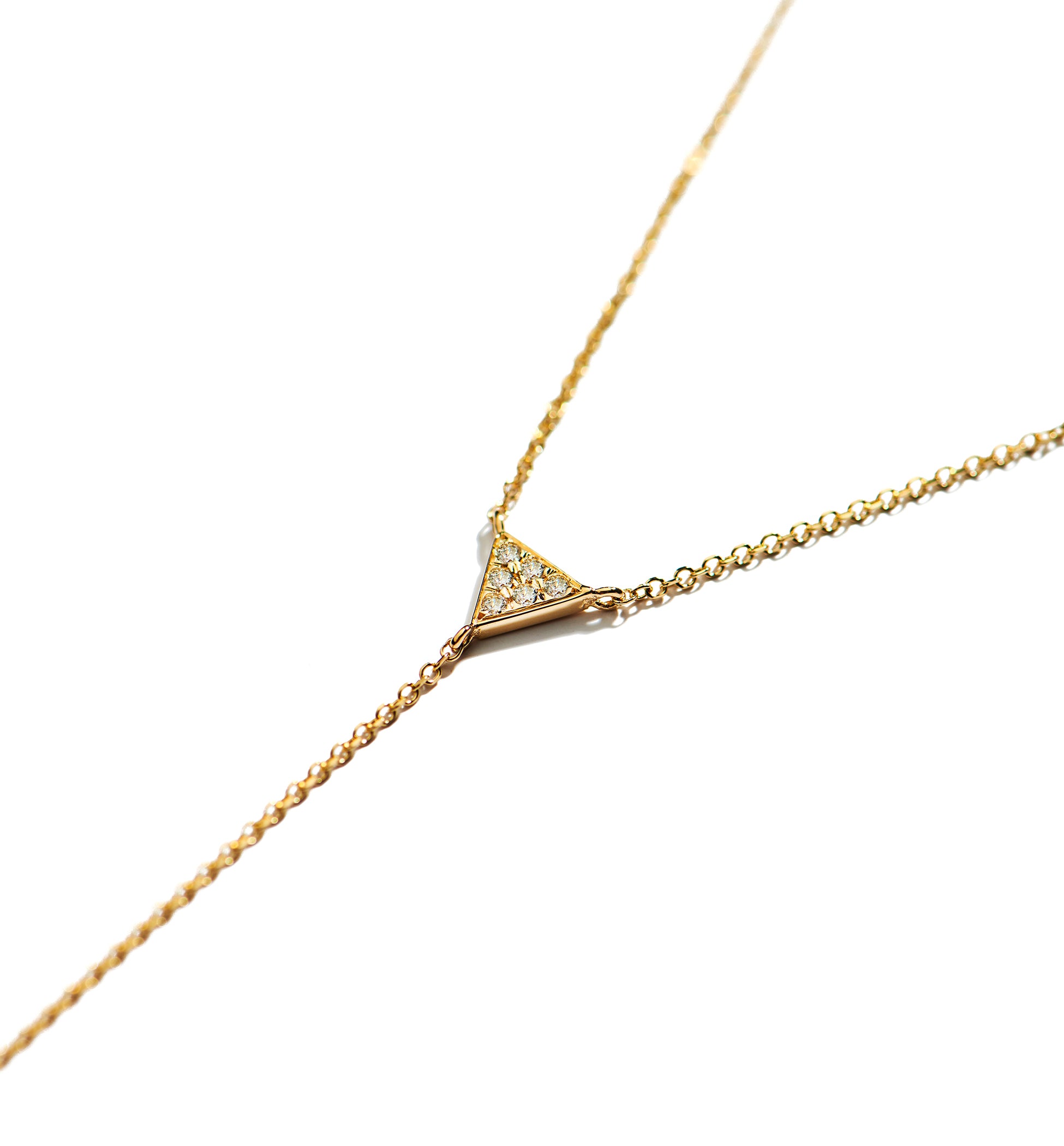 Mini Ellipse Diamond Triangle Necklace