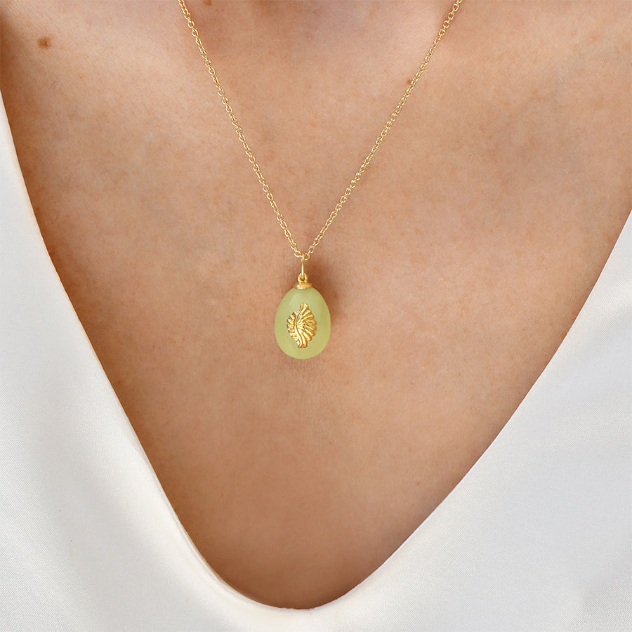 Pegasus Wing Aventurine Easter Egg Pendant