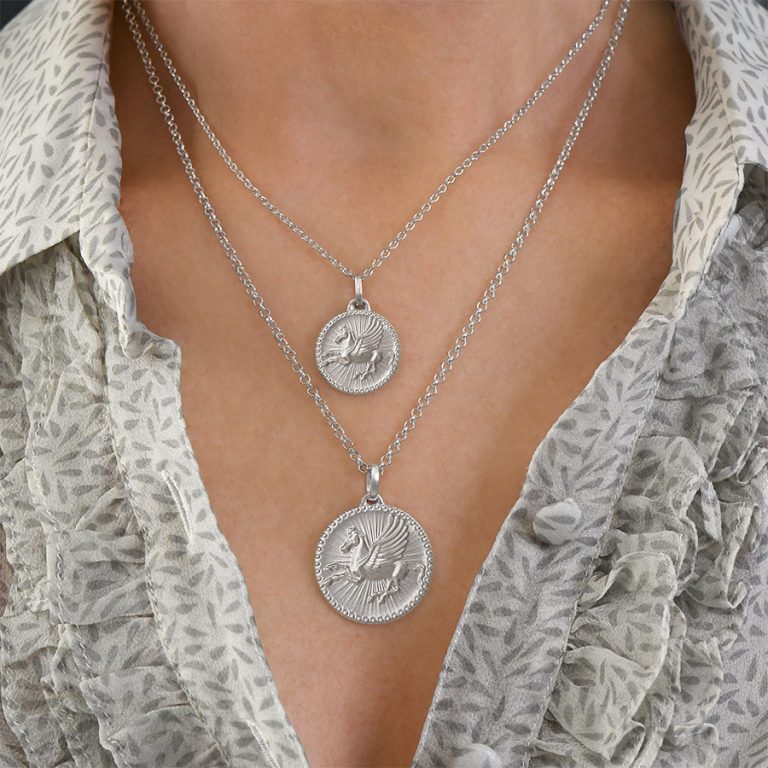 Pegasus Large Silver  Charm Pendant