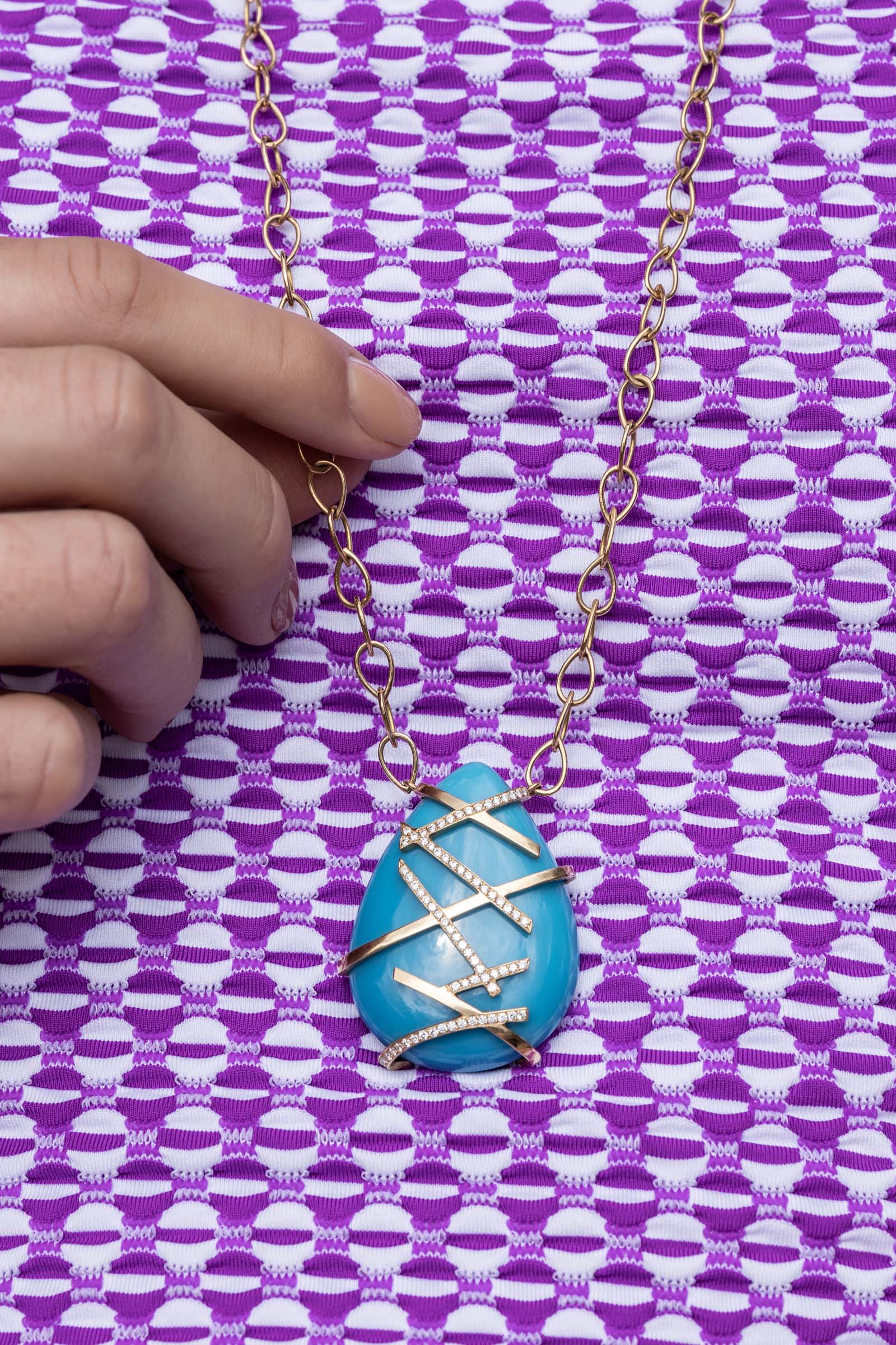 X's Ring Turquoise Necklace