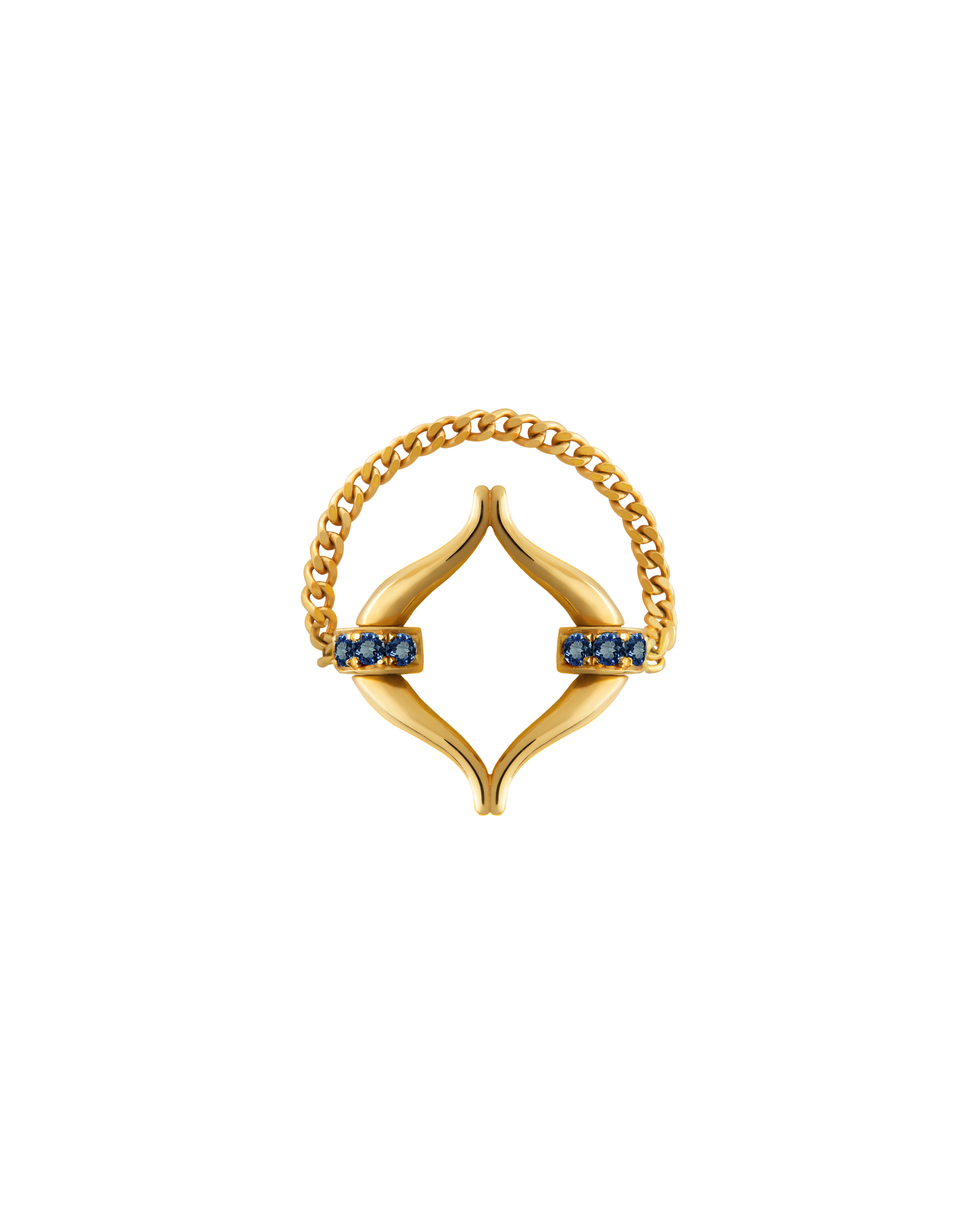 Eboris Link Blue Rivierea Paved Ring