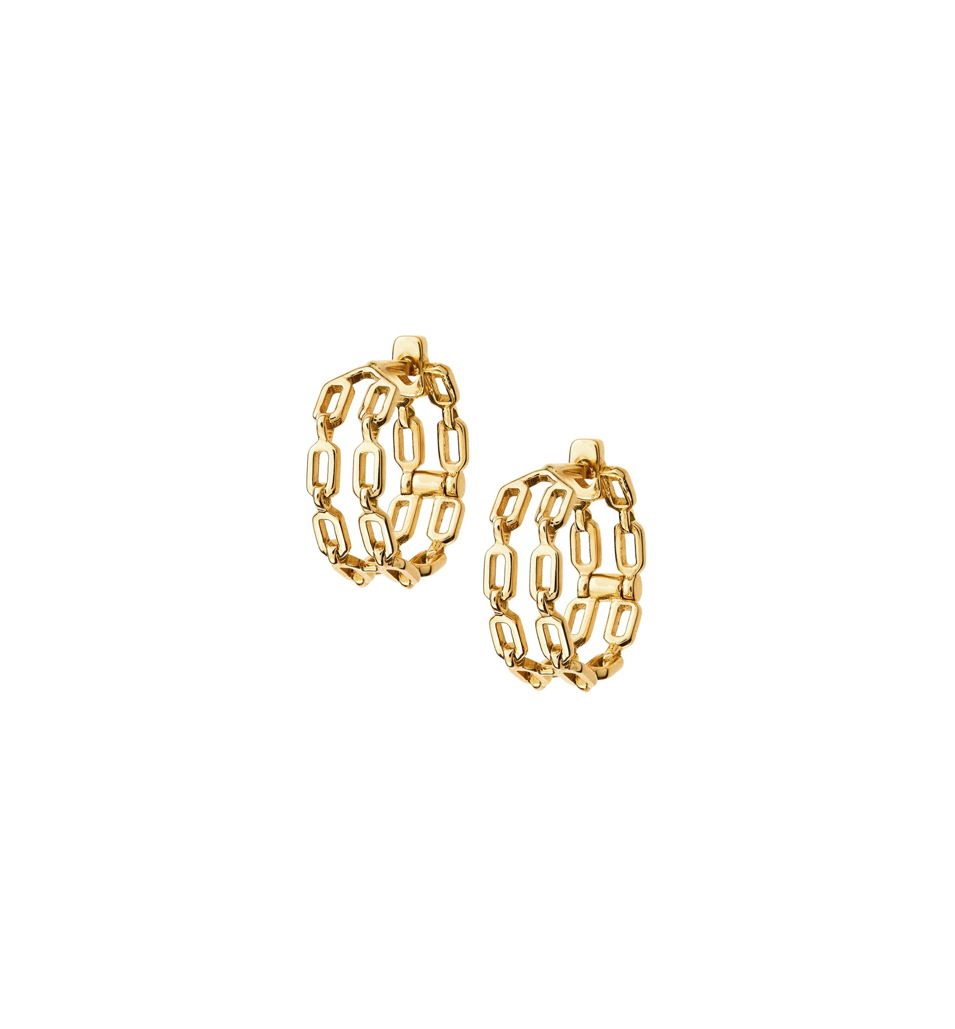 Extra Small Double Chain Earrings