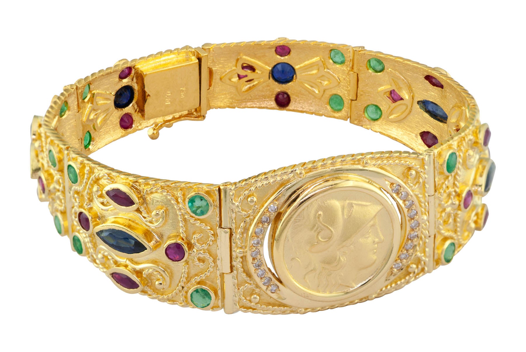 Gold Bracelet from Regal Collection set with Diamonds, Rubies, Sapphires and Emeralds
