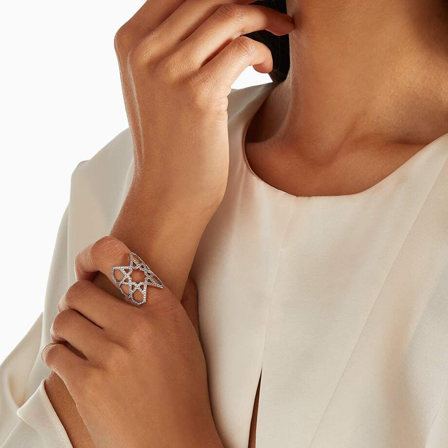 Arabesque Deco Diamond Ring