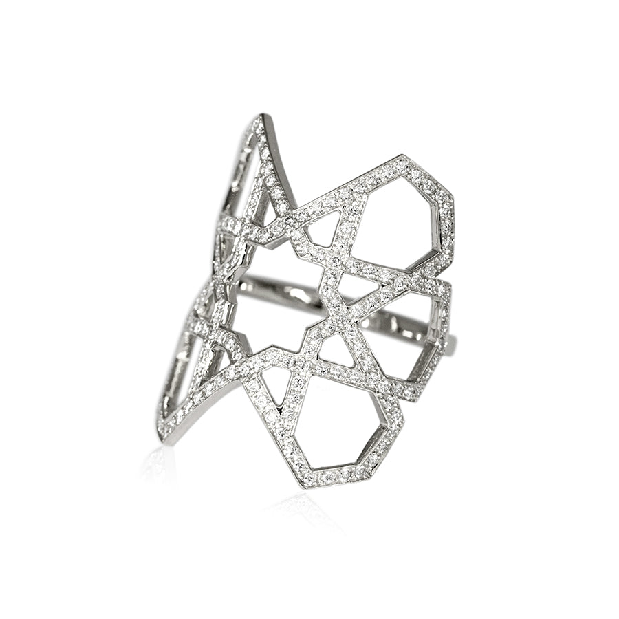 Arabesque Deco Diamond Ring