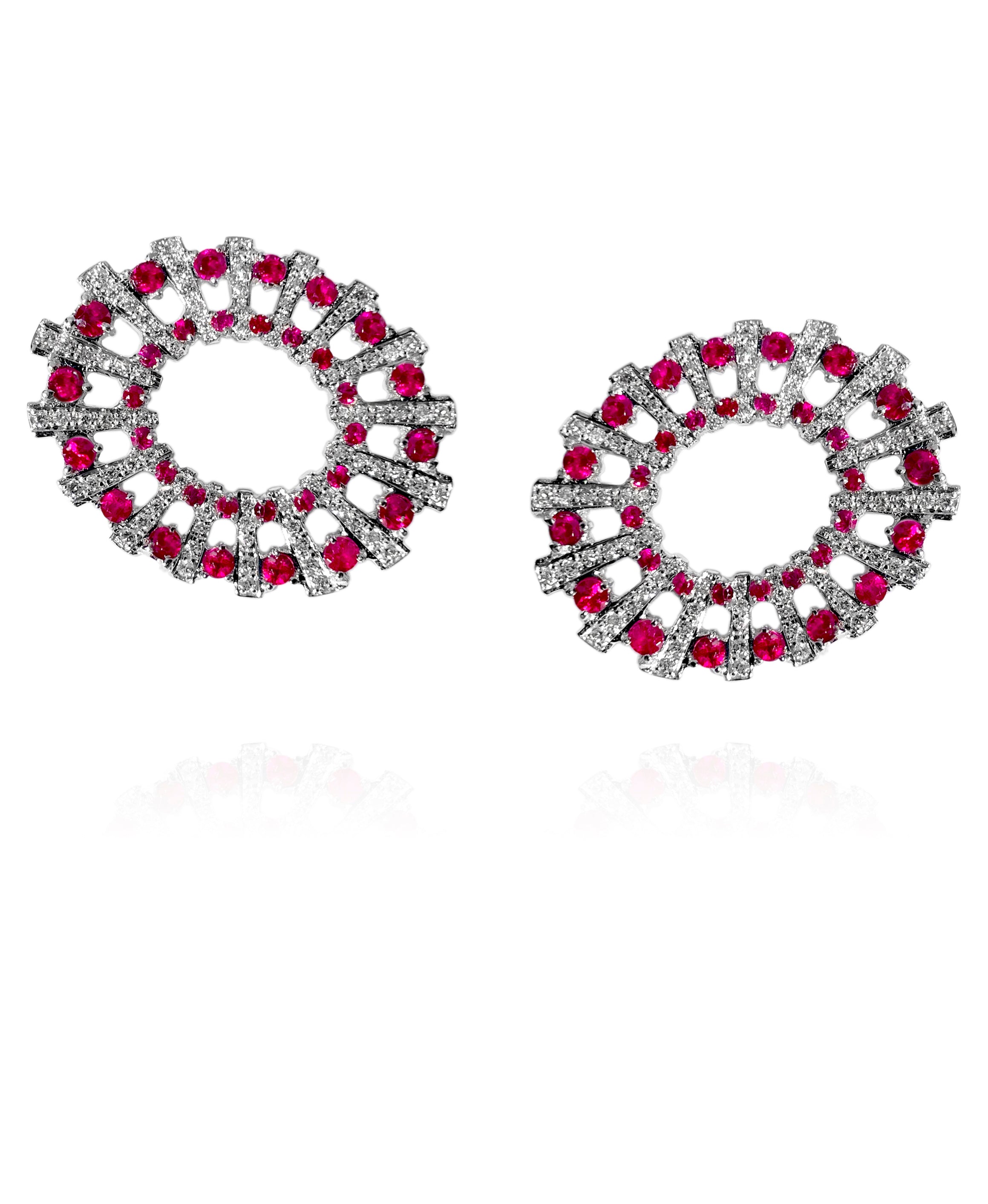 Andromeda pair of Earrings with Rubies