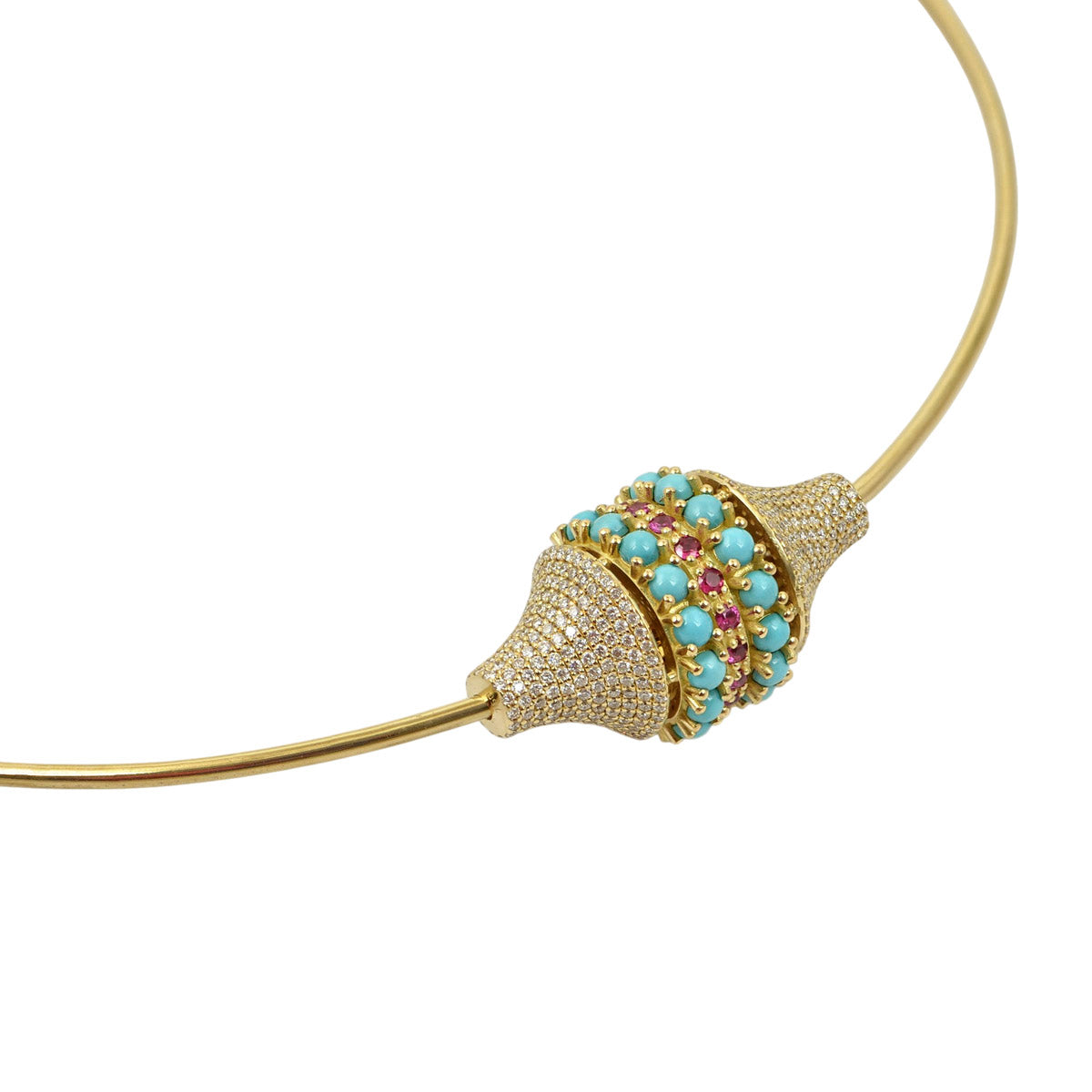 Diamond, Turquoise & Ruby Choker