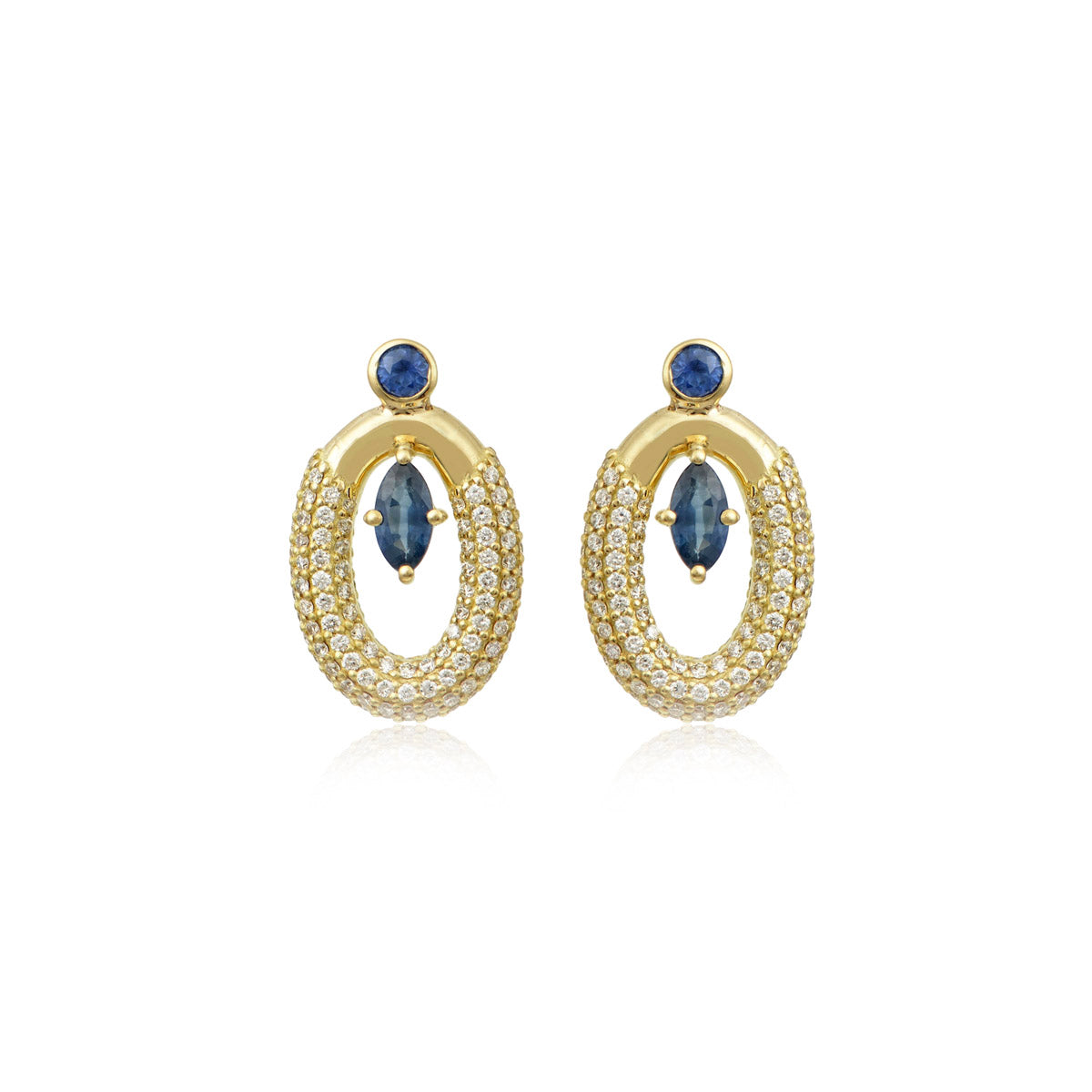 Diamond & Sapphire Link Studs