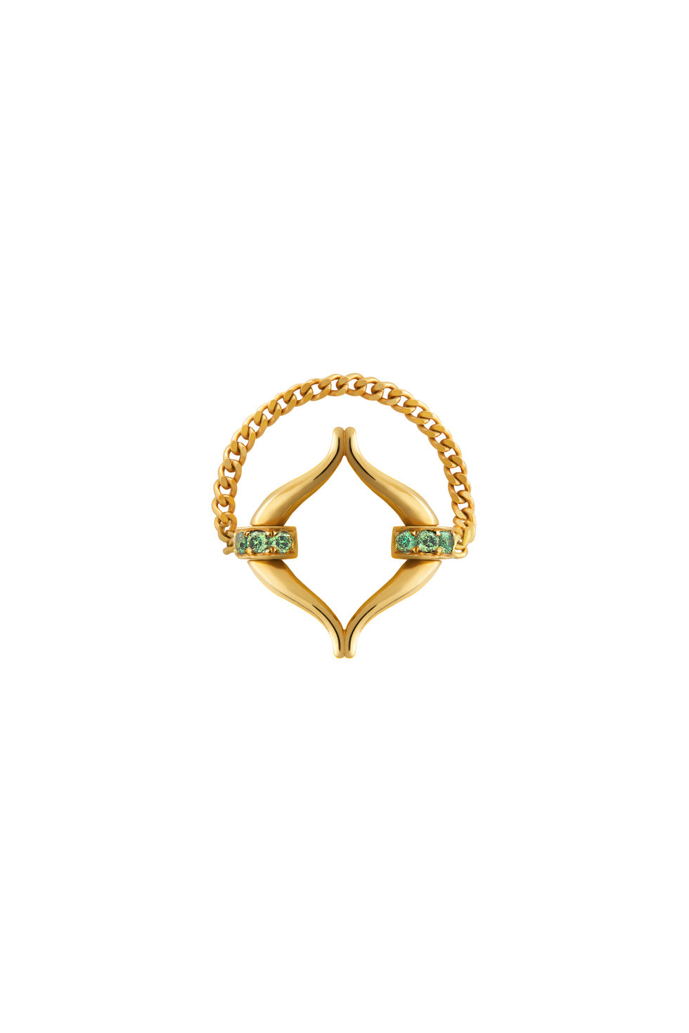 Eboris Link Paved Mint Green Ring