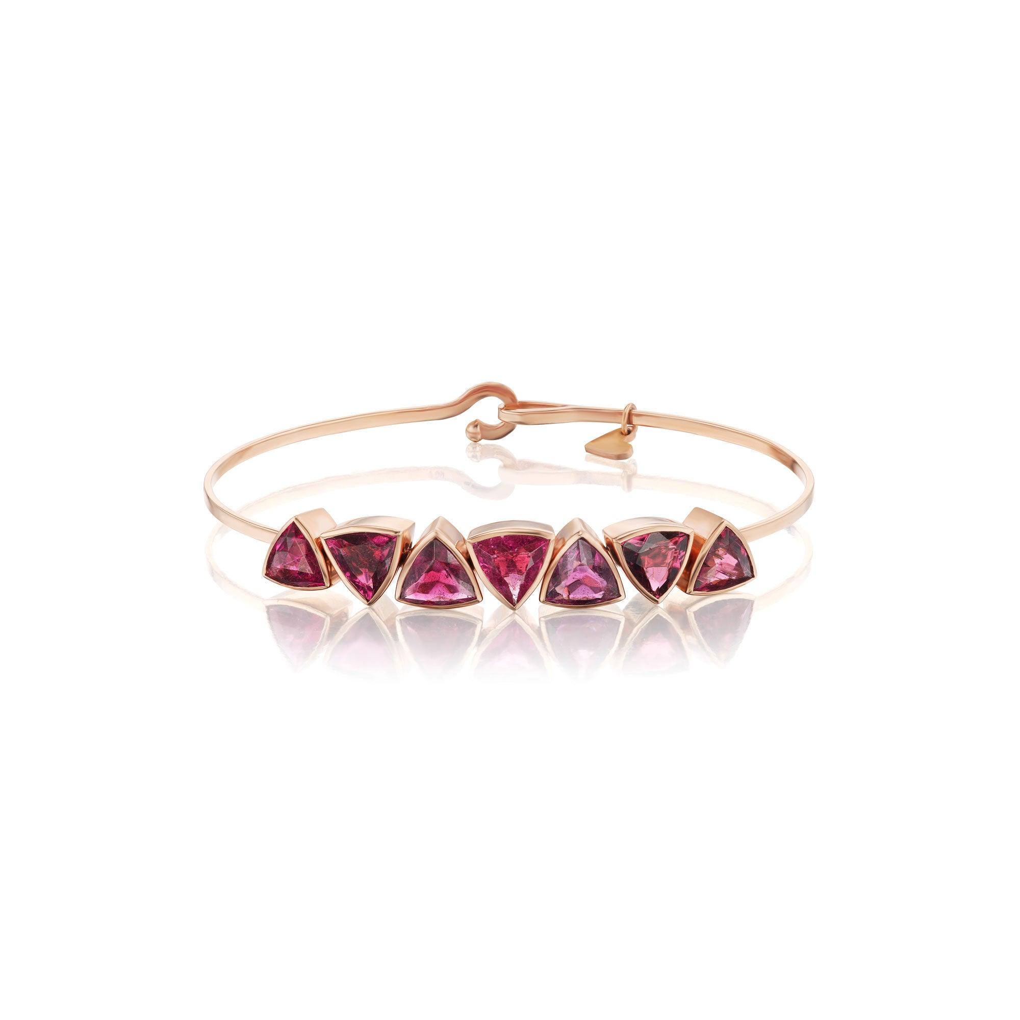Pink Tourmaline Trillion Bracelet
