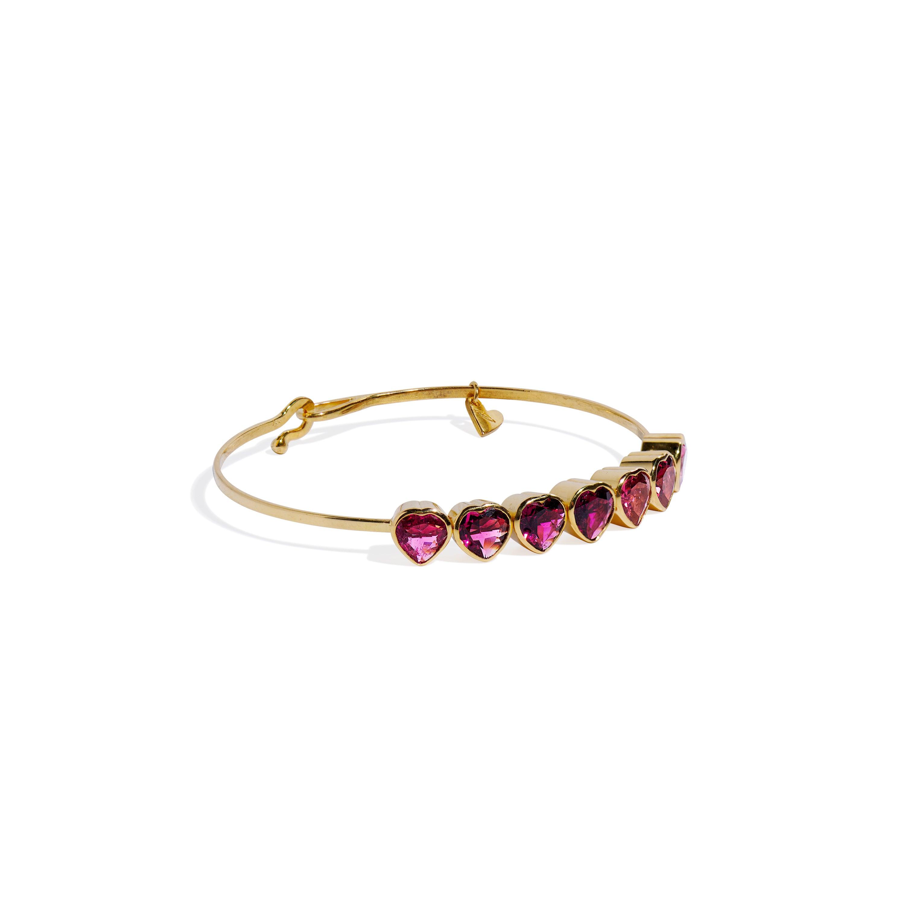 Pink Tourmaline Heart Bracelet