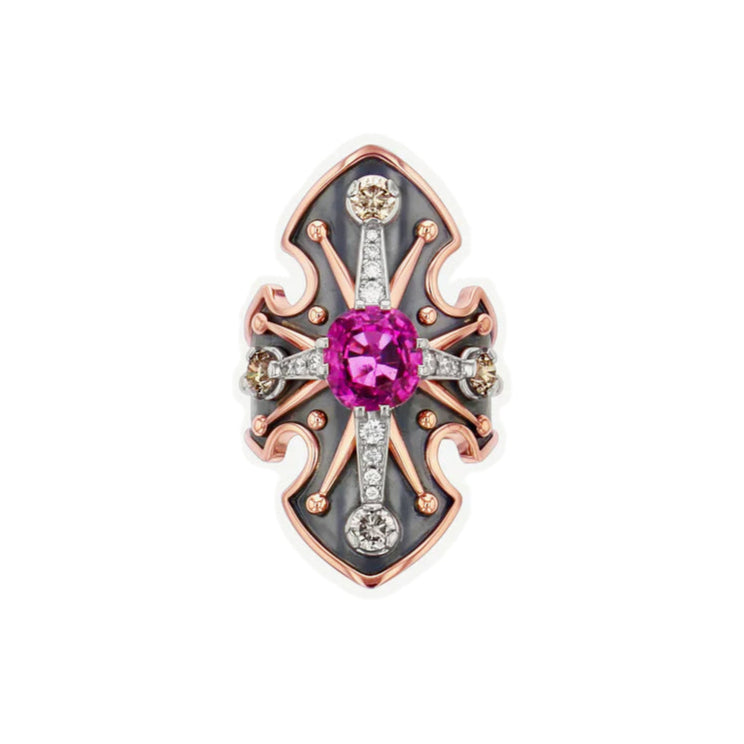 Pink Sapphire Bouclier Ring