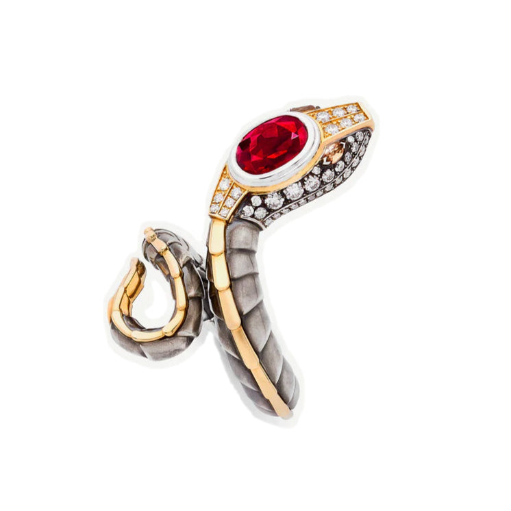 Bague Petit Serpent Rubis
