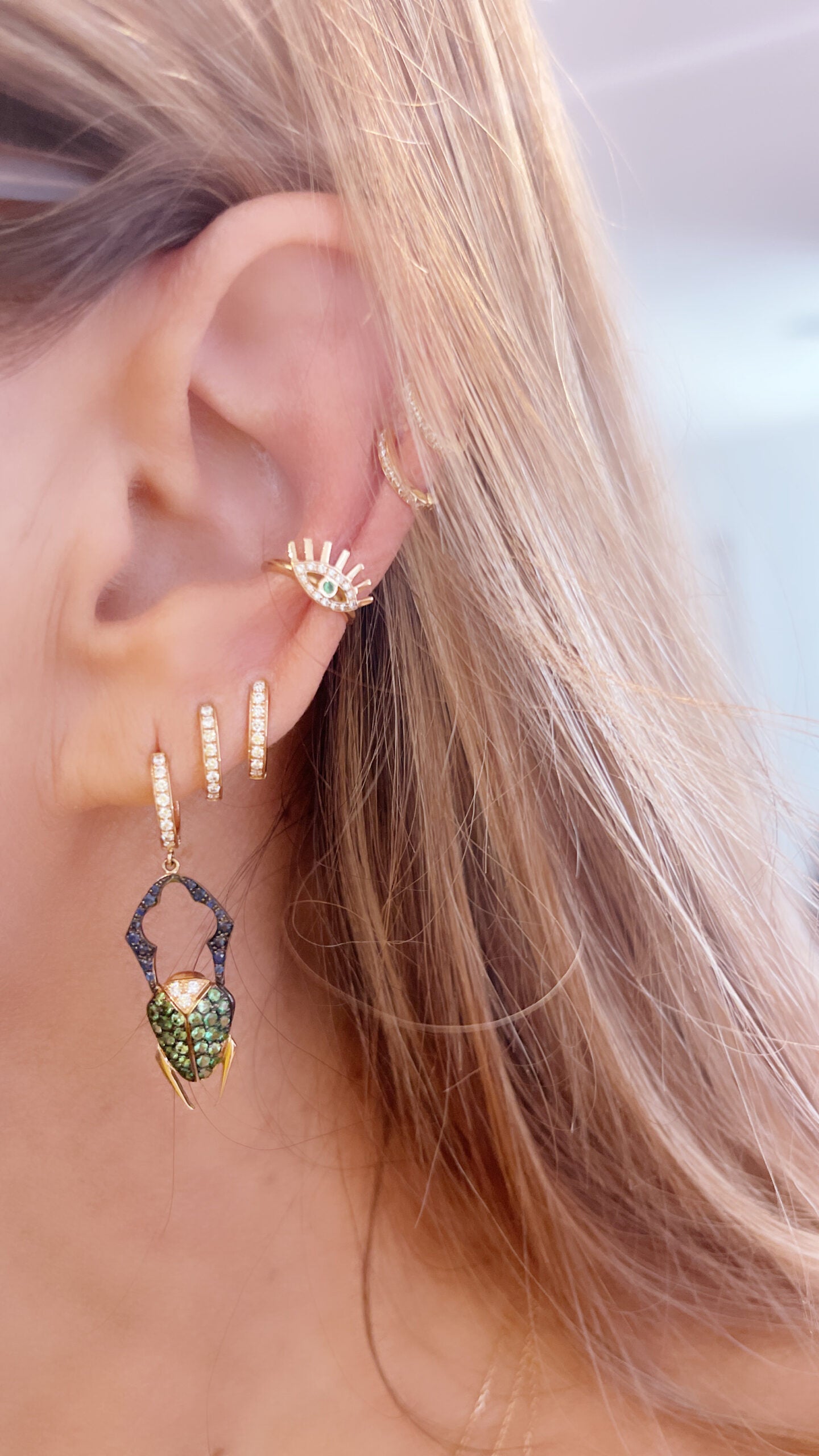 Creole Small Diamond Hoops