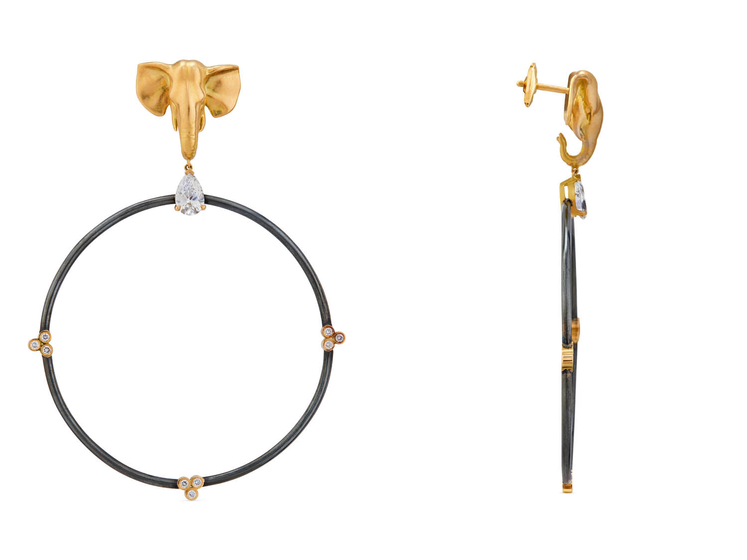 Elephant Loop Earrings