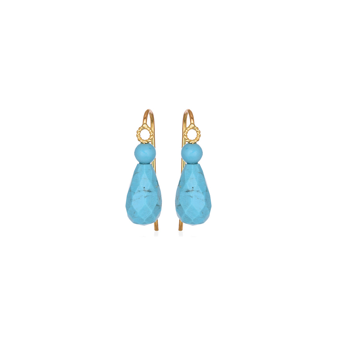 Small Drop Earrings with Turquoise Christina Soubli