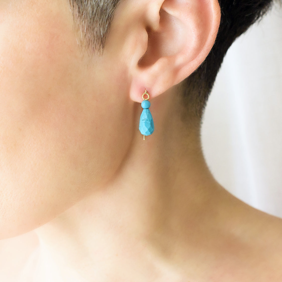 Small Drop Earrings with Turquoise Christina Soubli