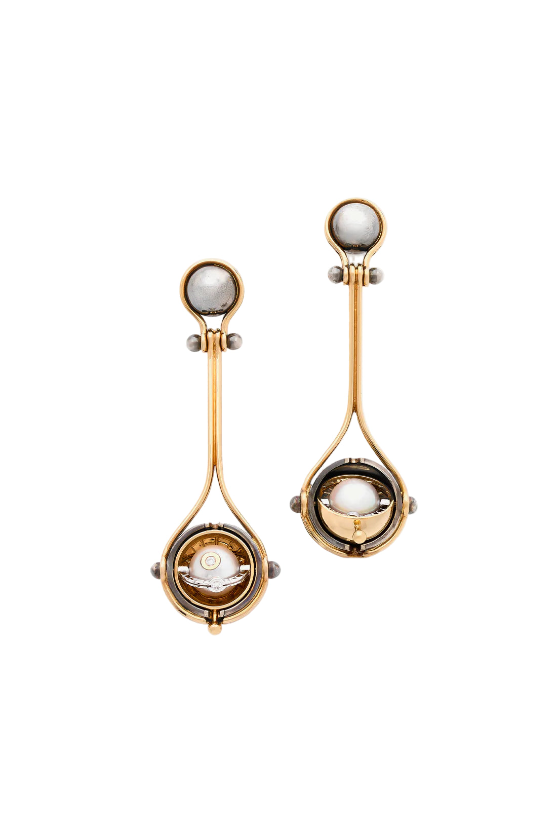 Long Akoya Pearls Pluton Earrings