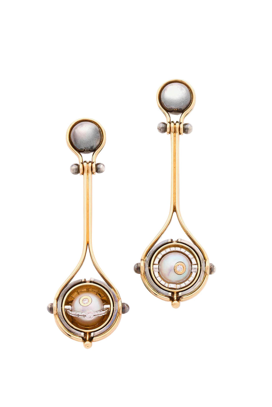 Long Akoya Pearls Pluton Earrings