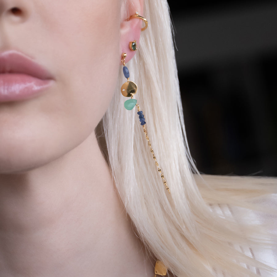 Chrysoprase Long Rainbow Earrings