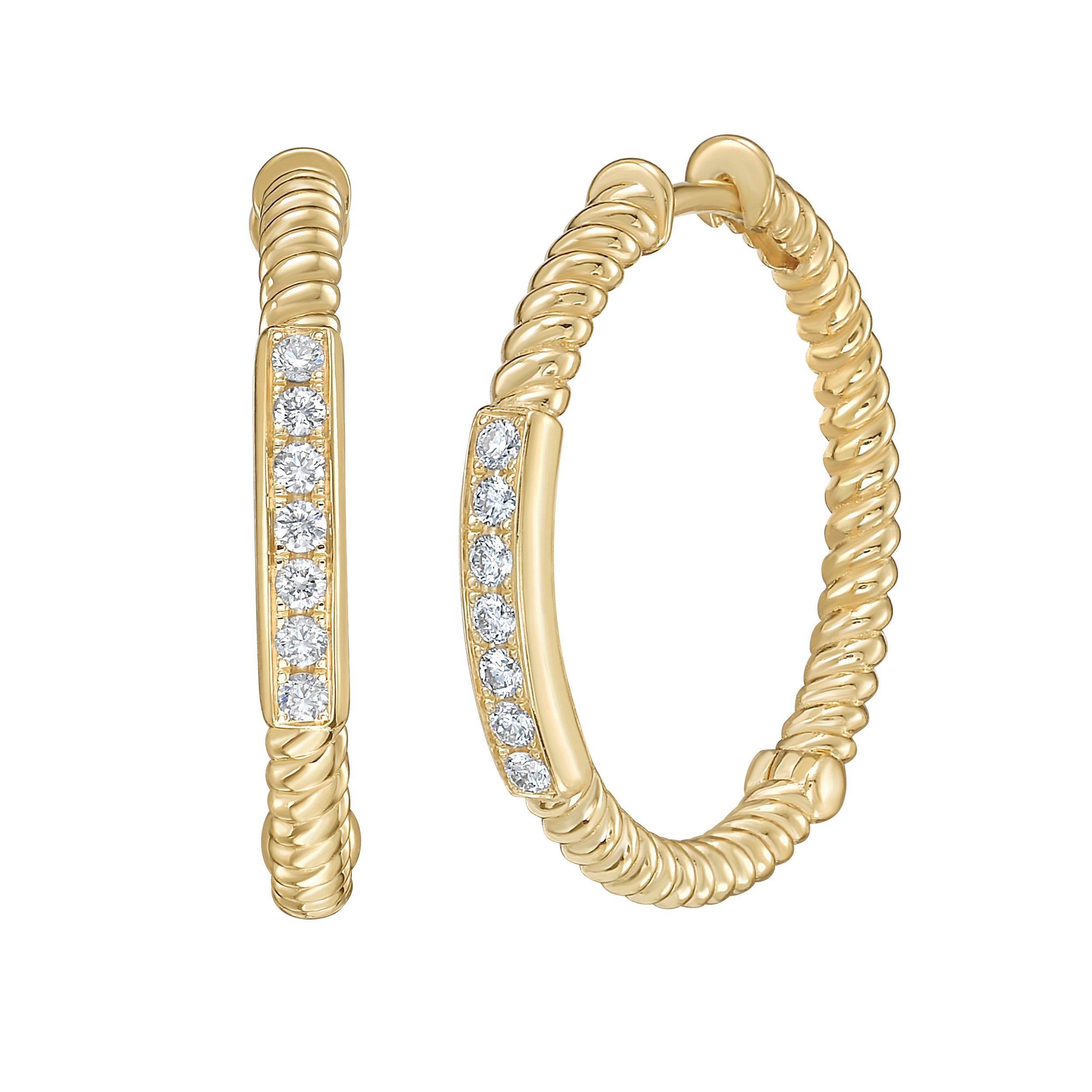 Slim Diamond Hoops