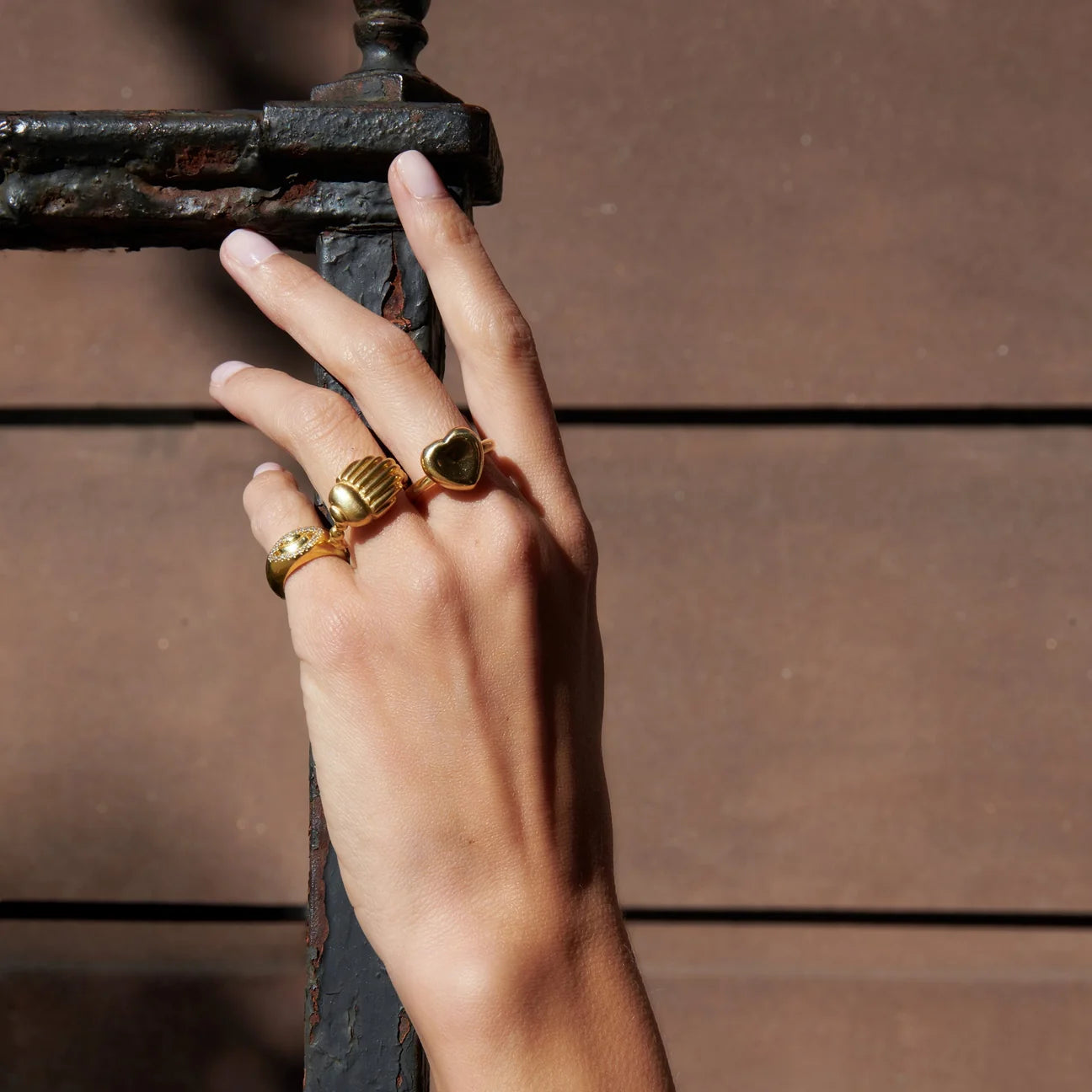 Small Protective Eye Ring with Diamonds