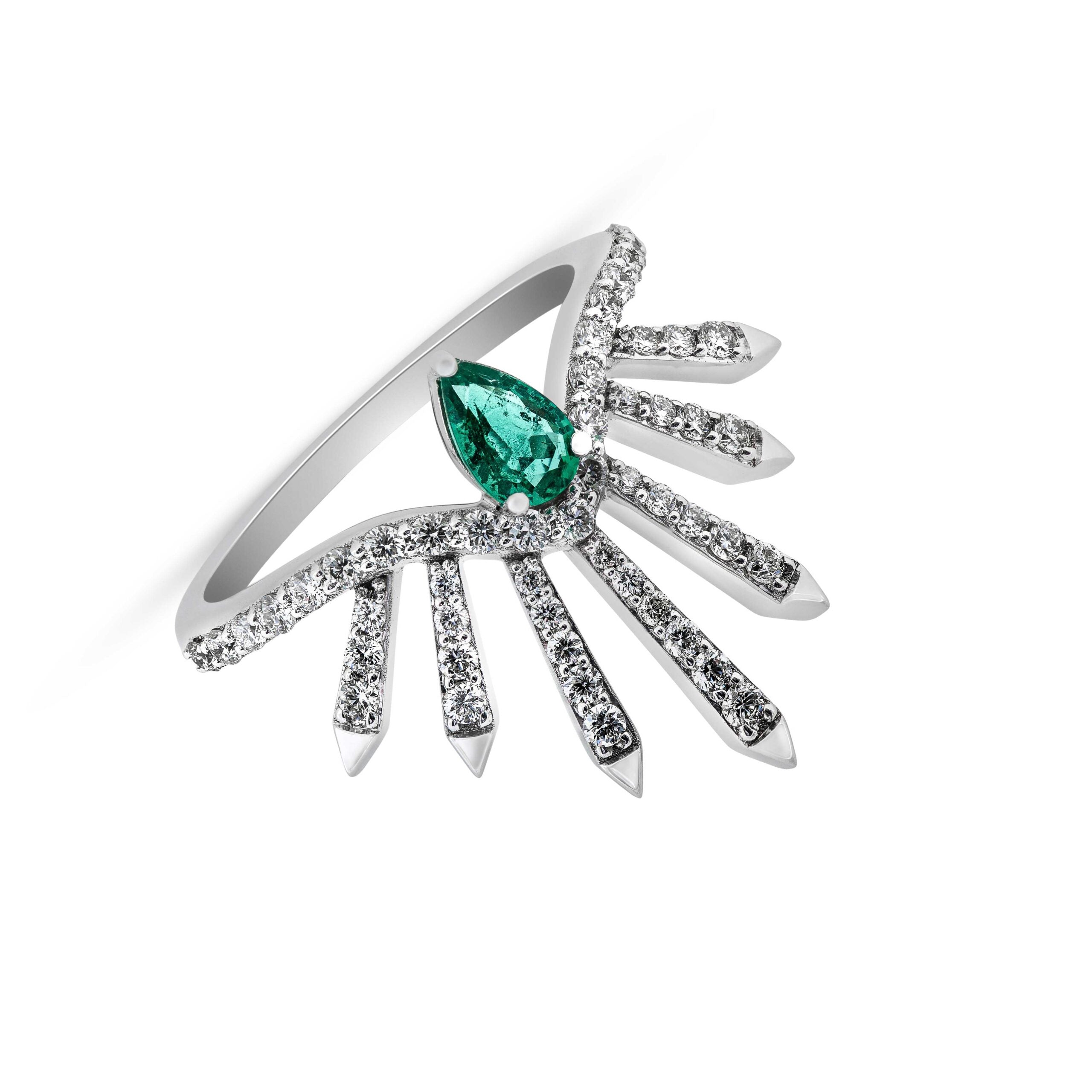 Dragon Diamond Emerald Ring