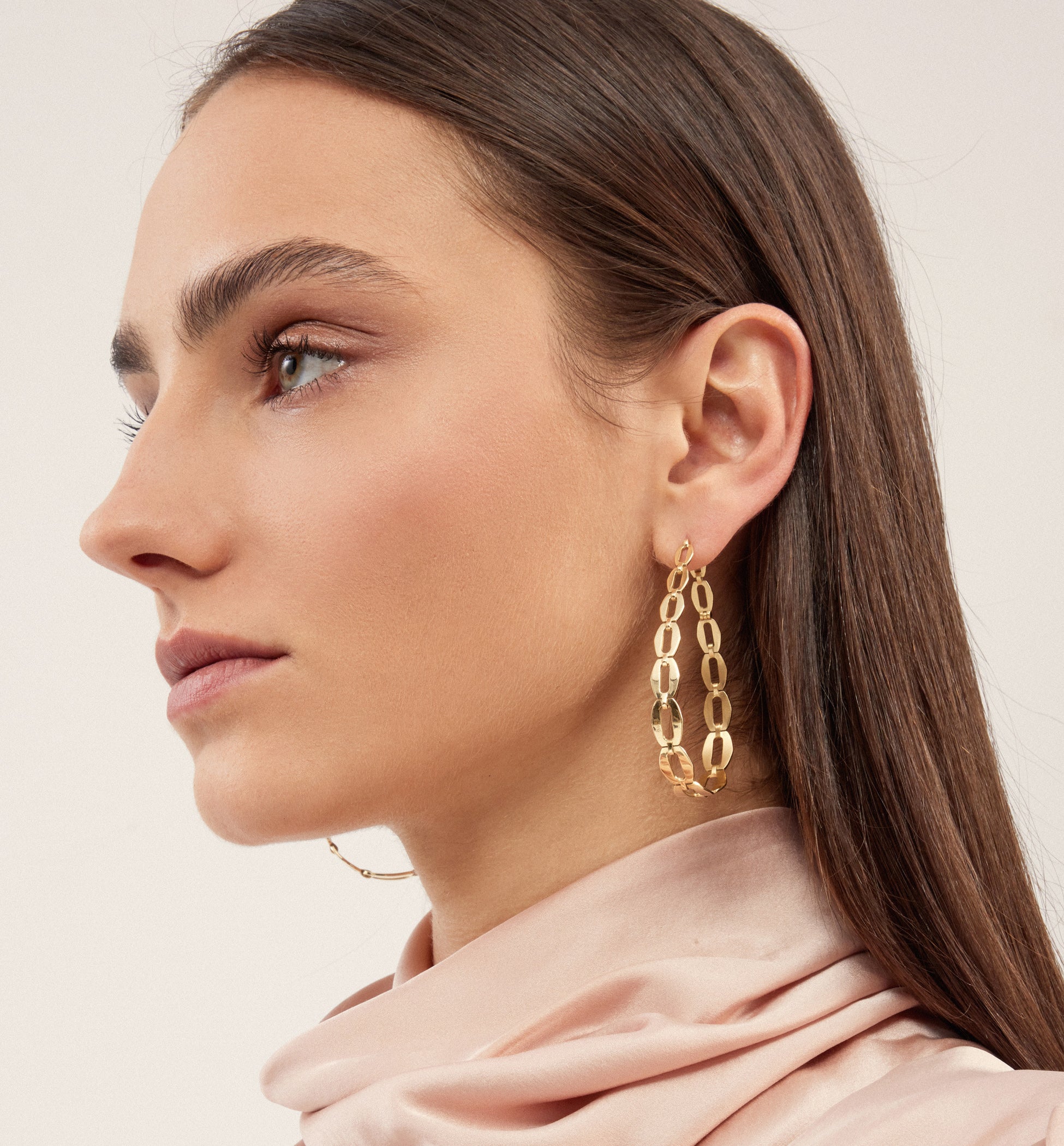 Large Oval Chain Hoops
