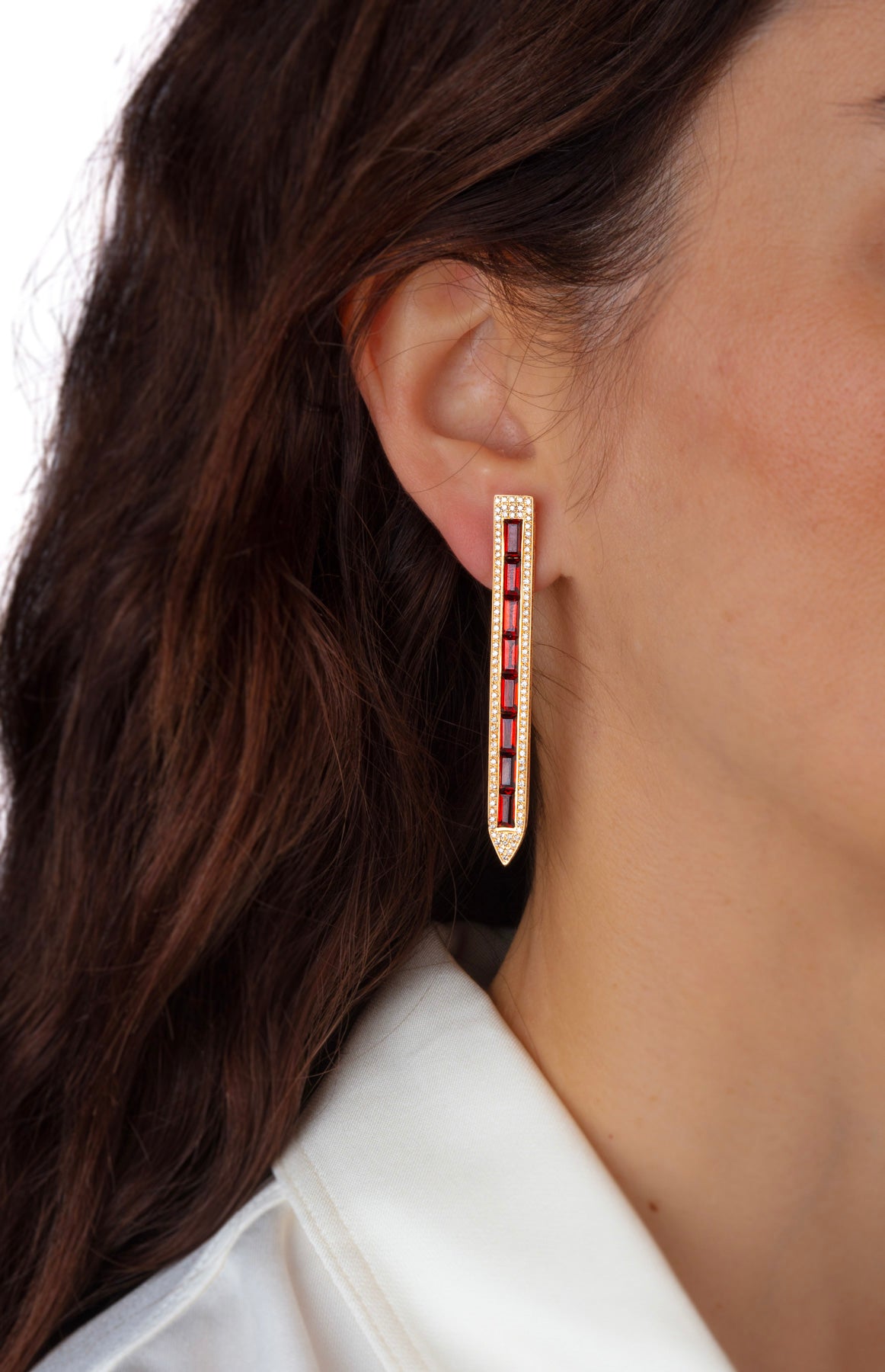 Sacred Windows Garnet Diamond Earrings