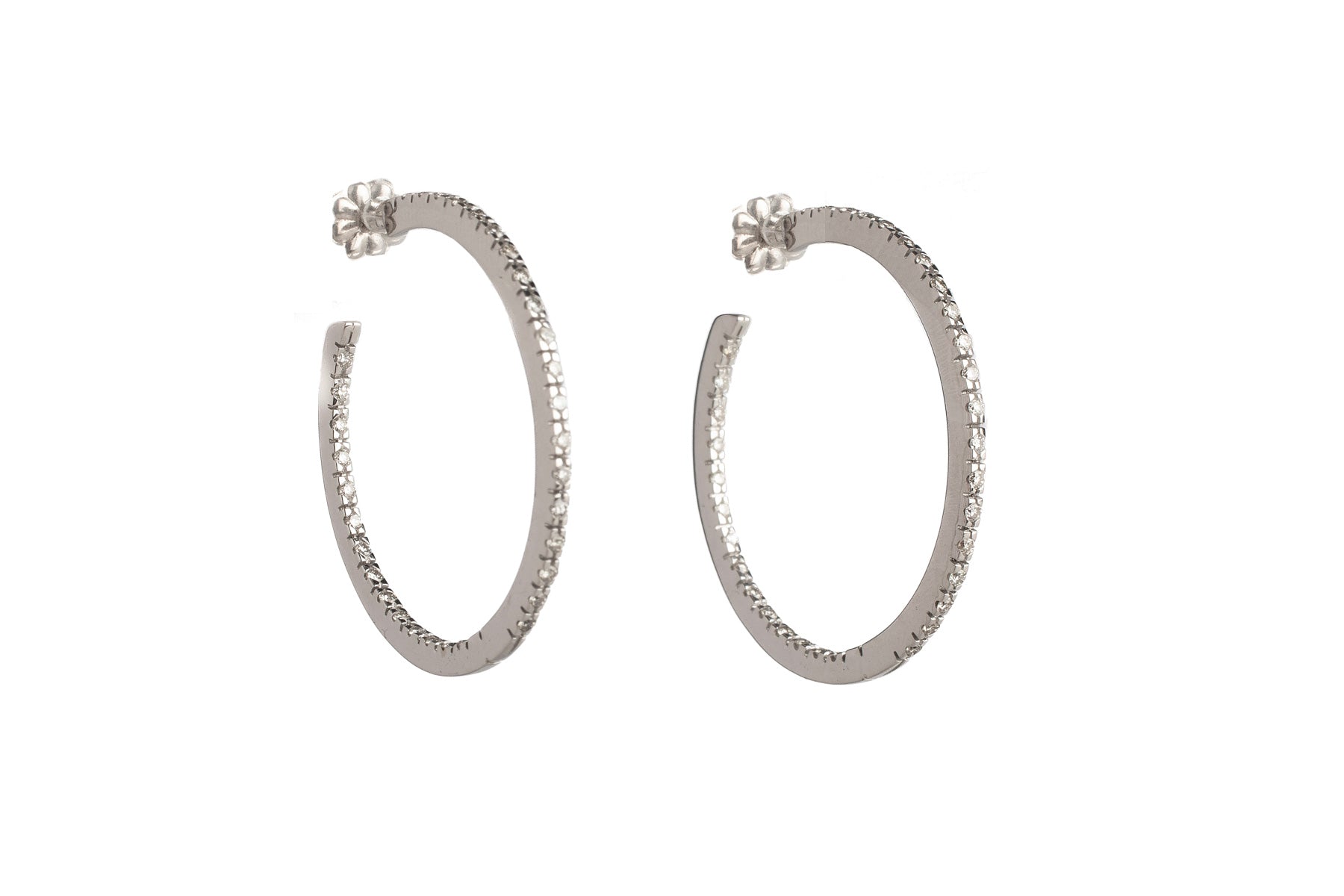 Medium Diamond Hoops Earrings (Copy)