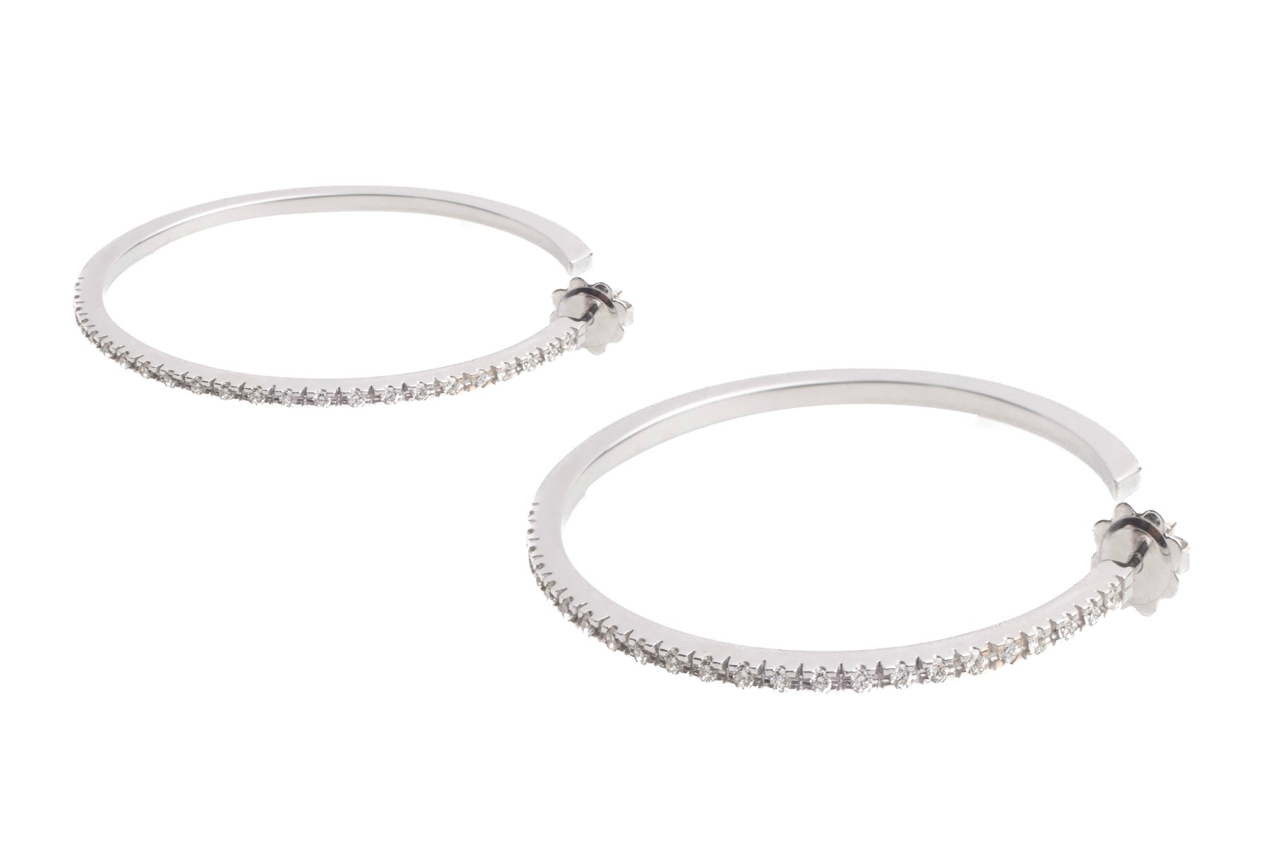Large Diamond Hoops Earrings