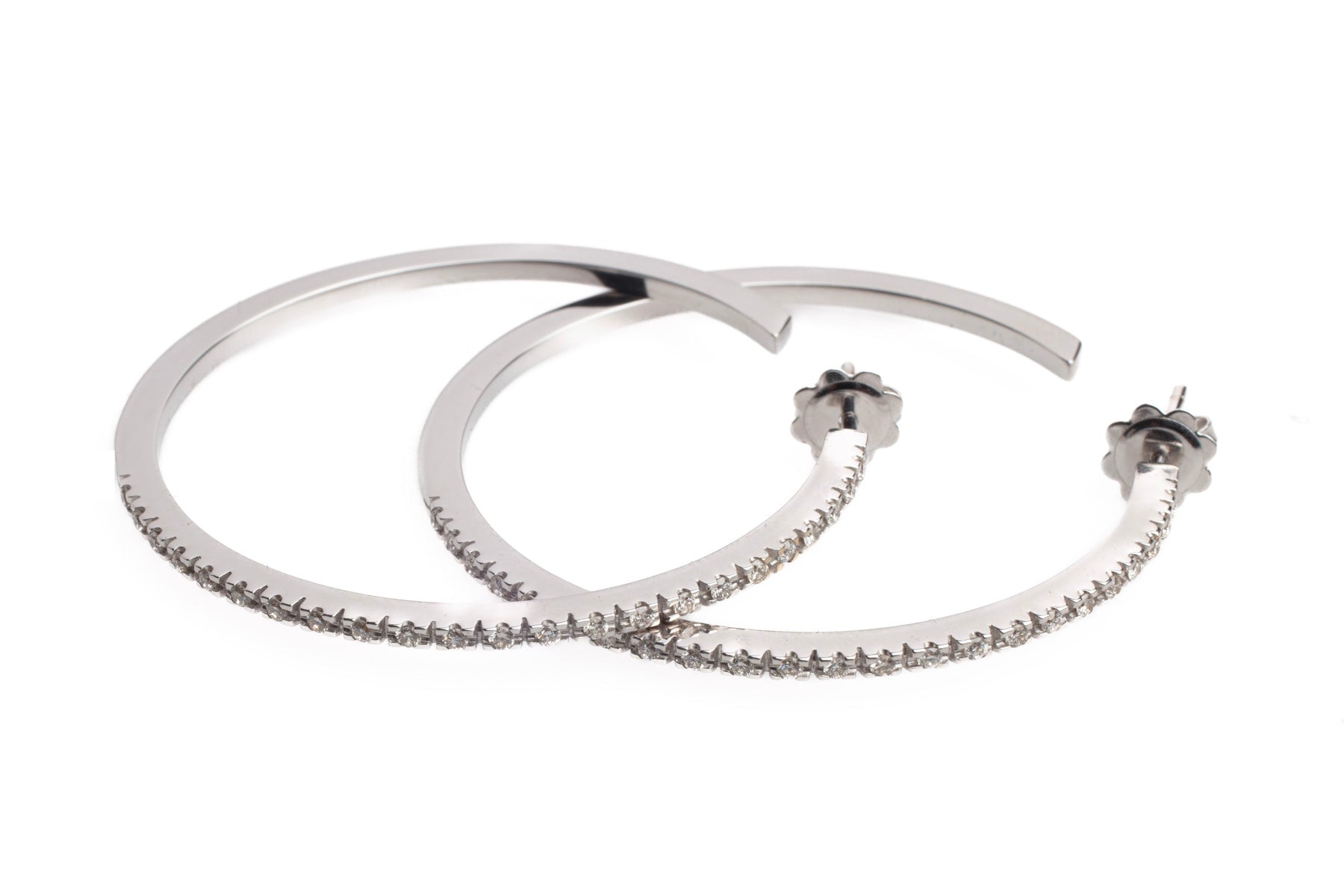 Large Diamond Hoops Earrings