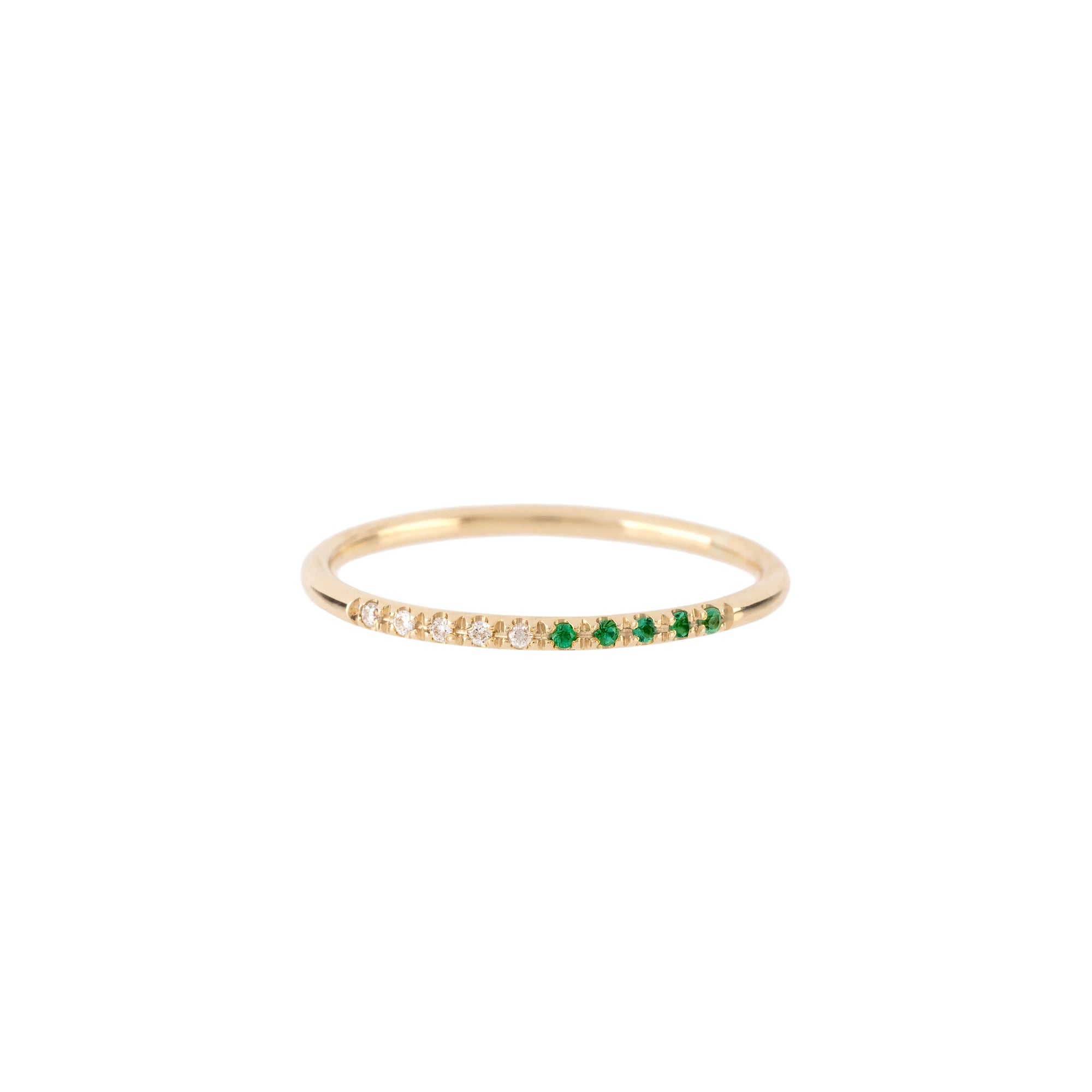 Hemera Ring with Emeralds and Diamonds Eikosi Dyo