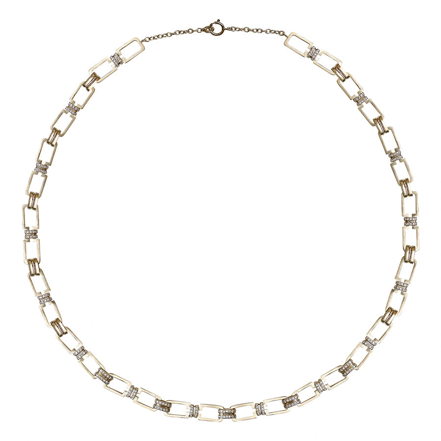 Gold Choker with White Diamonds Polina Ellis