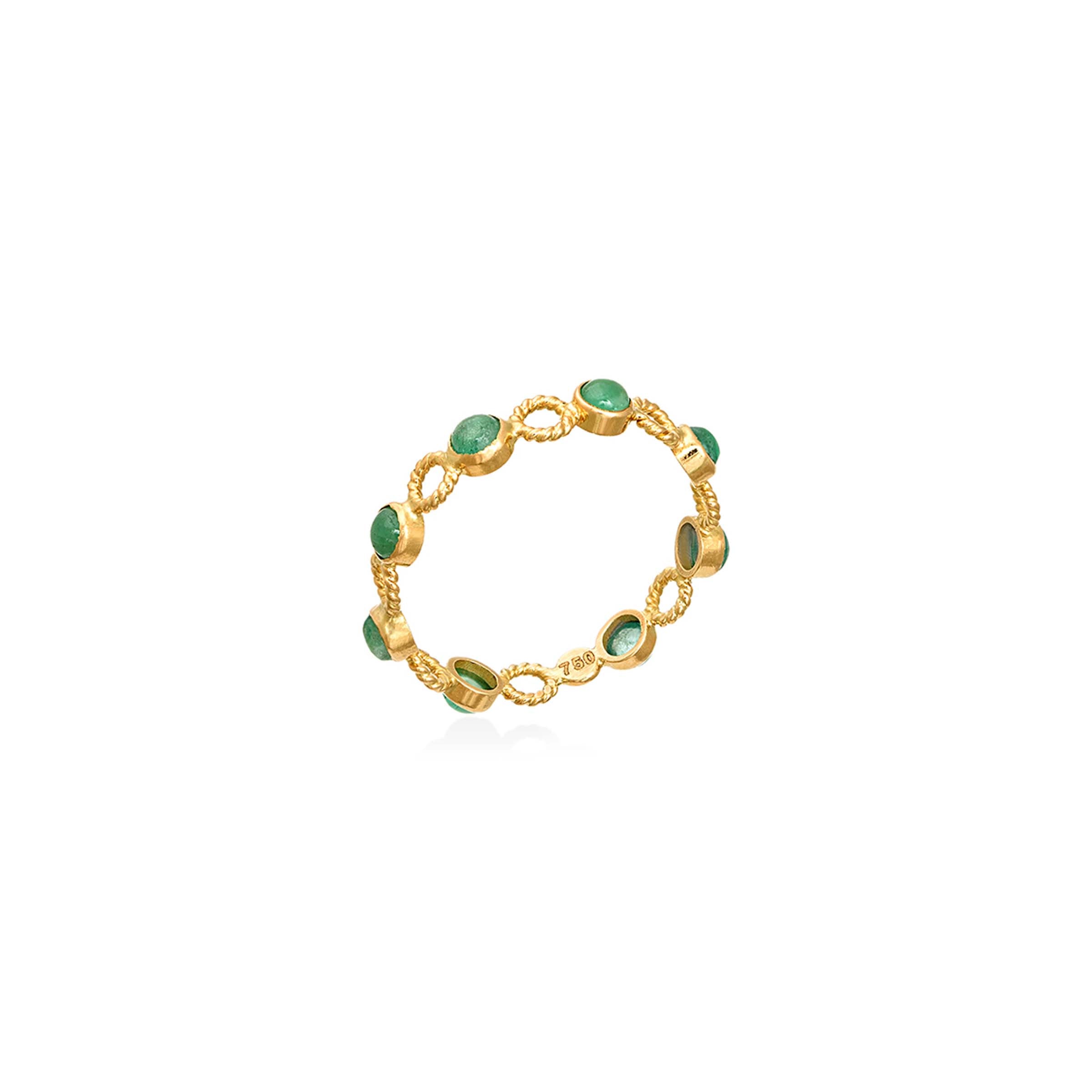Eternity Ring with Emeralds and Filigree Links