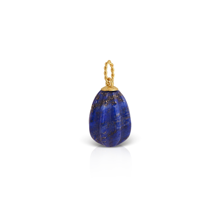 Egg Shaped Lapis Lazuli Pendant with Elegant Twisted Bail