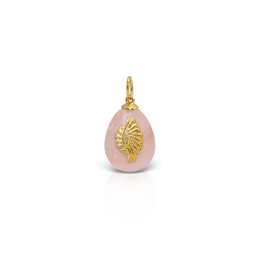 Pegasus Wing Rose Quarz Easter Egg Pendant