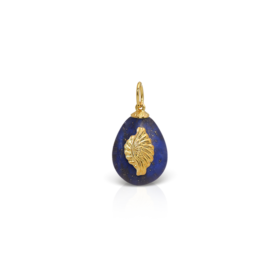 Pegasus Wing Lapis Lazuli Easter Egg Pendant